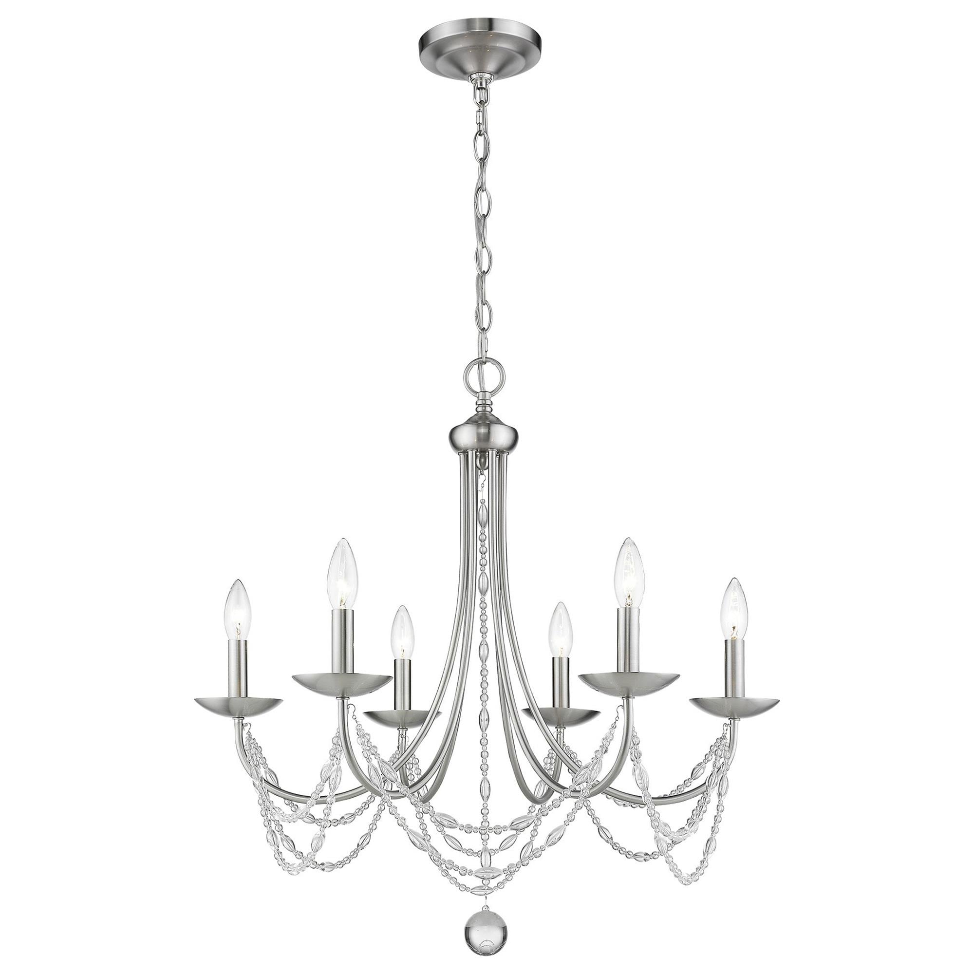 Golden Lighting Mirabella 6 Light Chandelier In Pewter Nebraska Furniture Mart