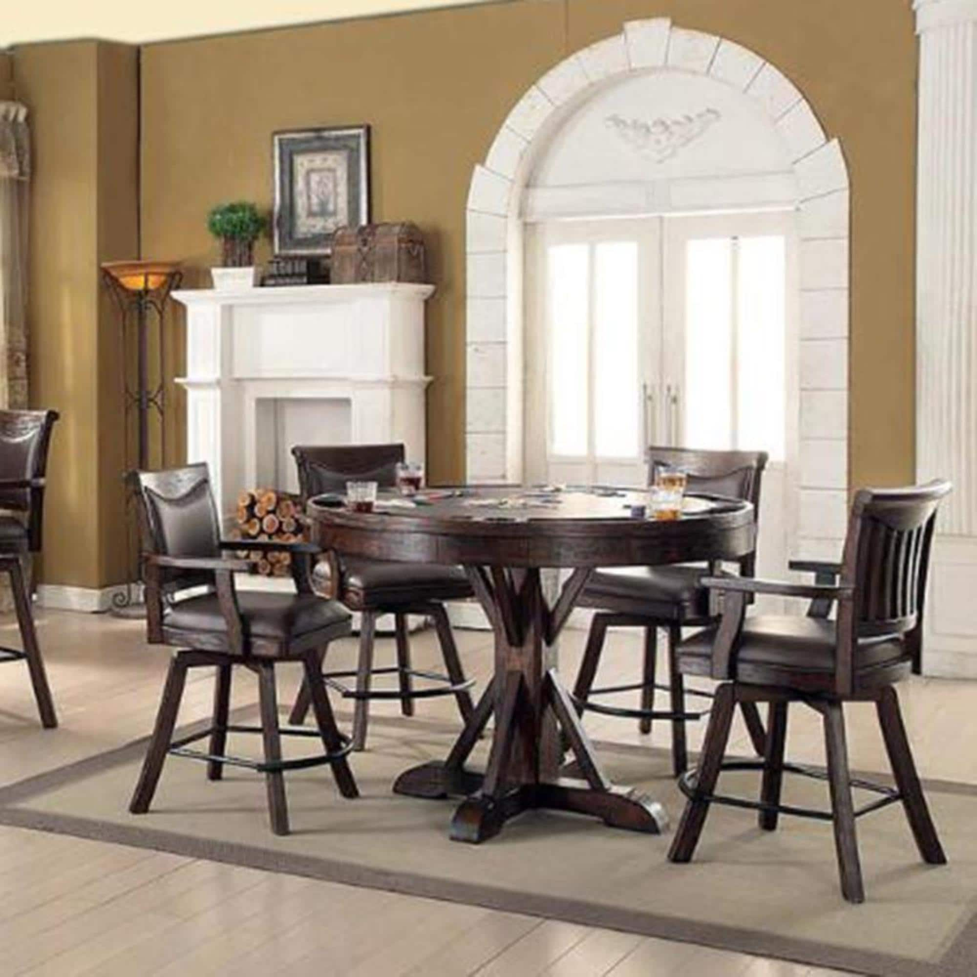 Radius Gettysburg 5-Piece Round Game Table Set in Chestnut Oak | Shop NFM