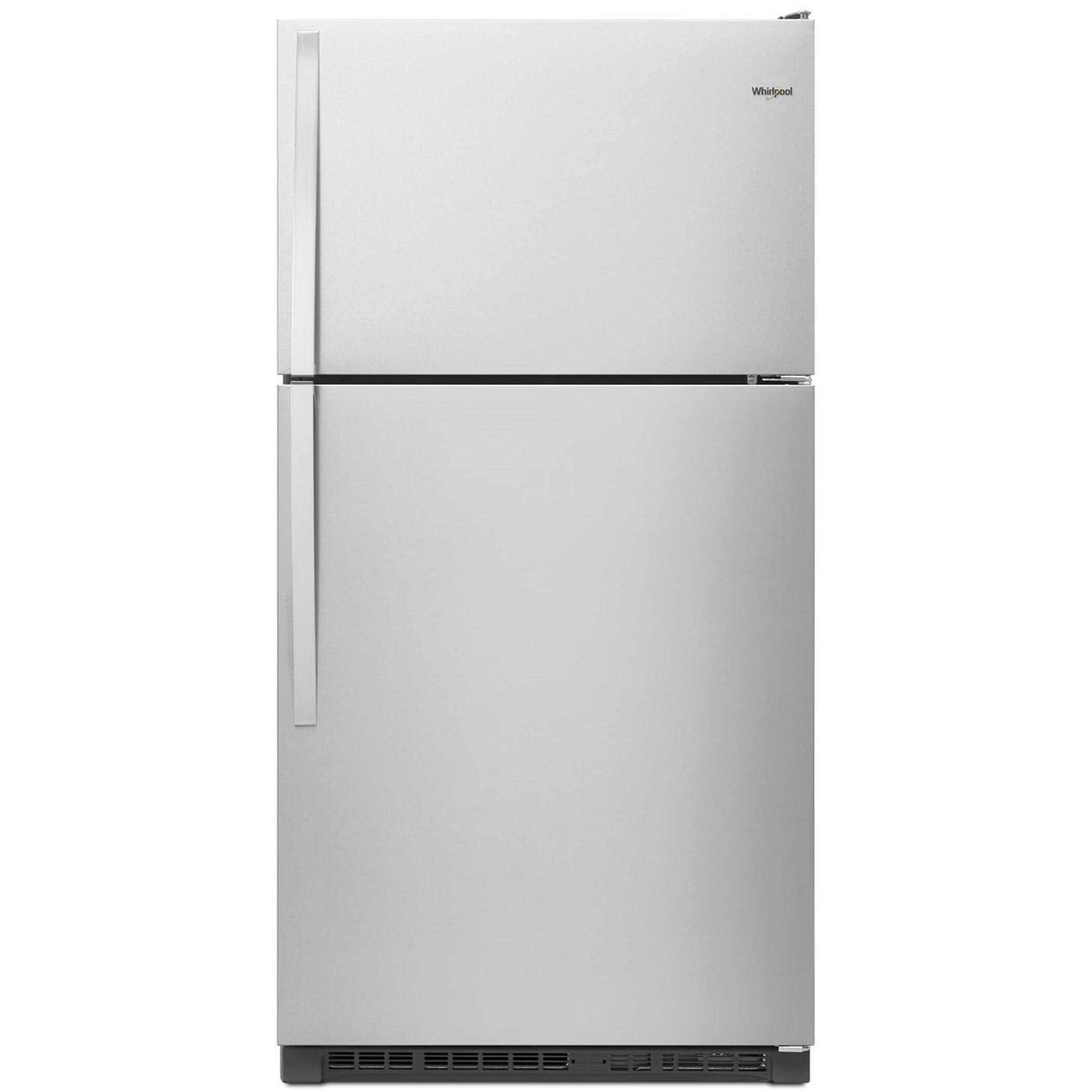 whirlpool 20.5 cu ft top freezer refrigerator stainless steel