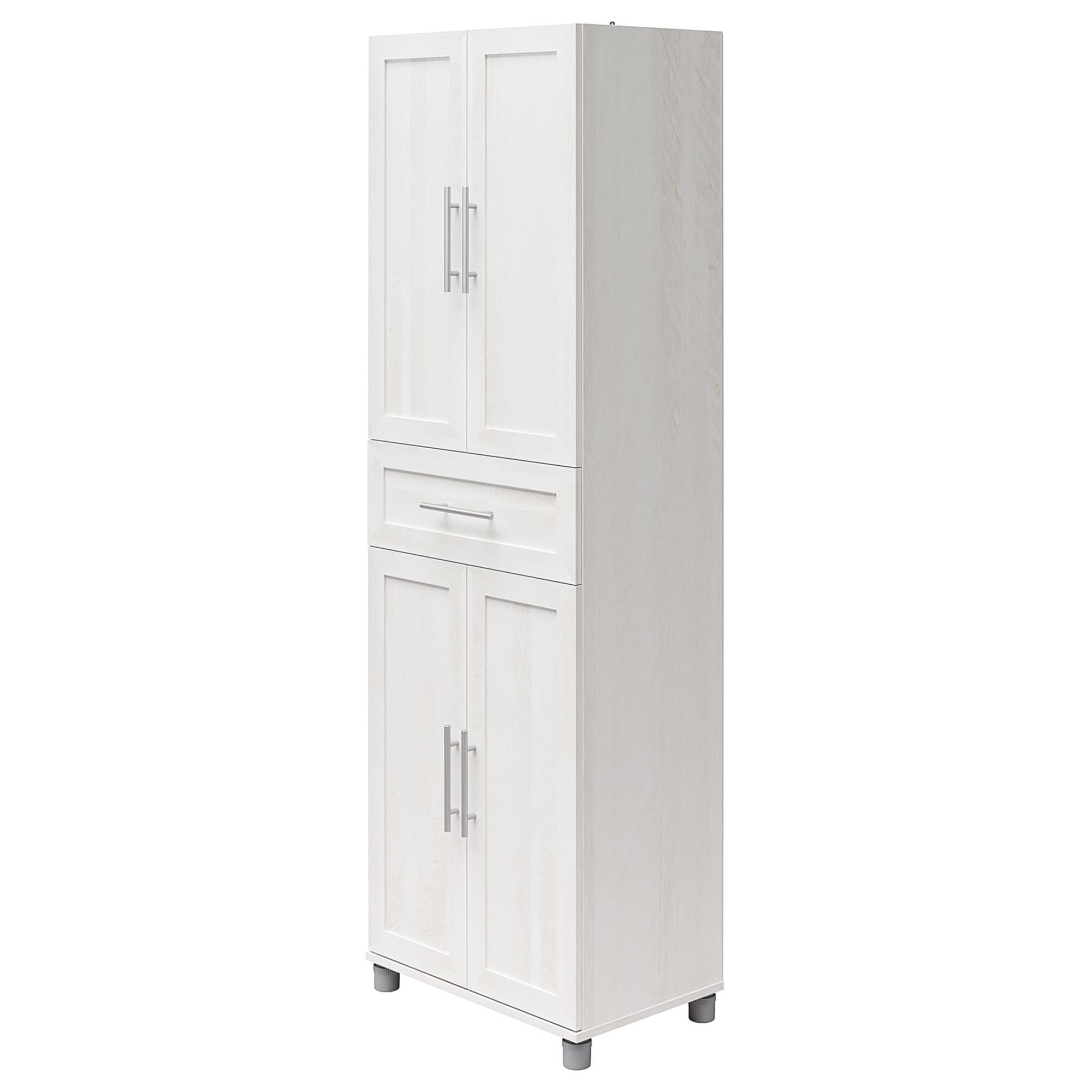 Bathroom Storage Cabinet, White Floor Cabinet with 3 Large Drawers and 1 Adjustable Shelf Red Barrel Studio