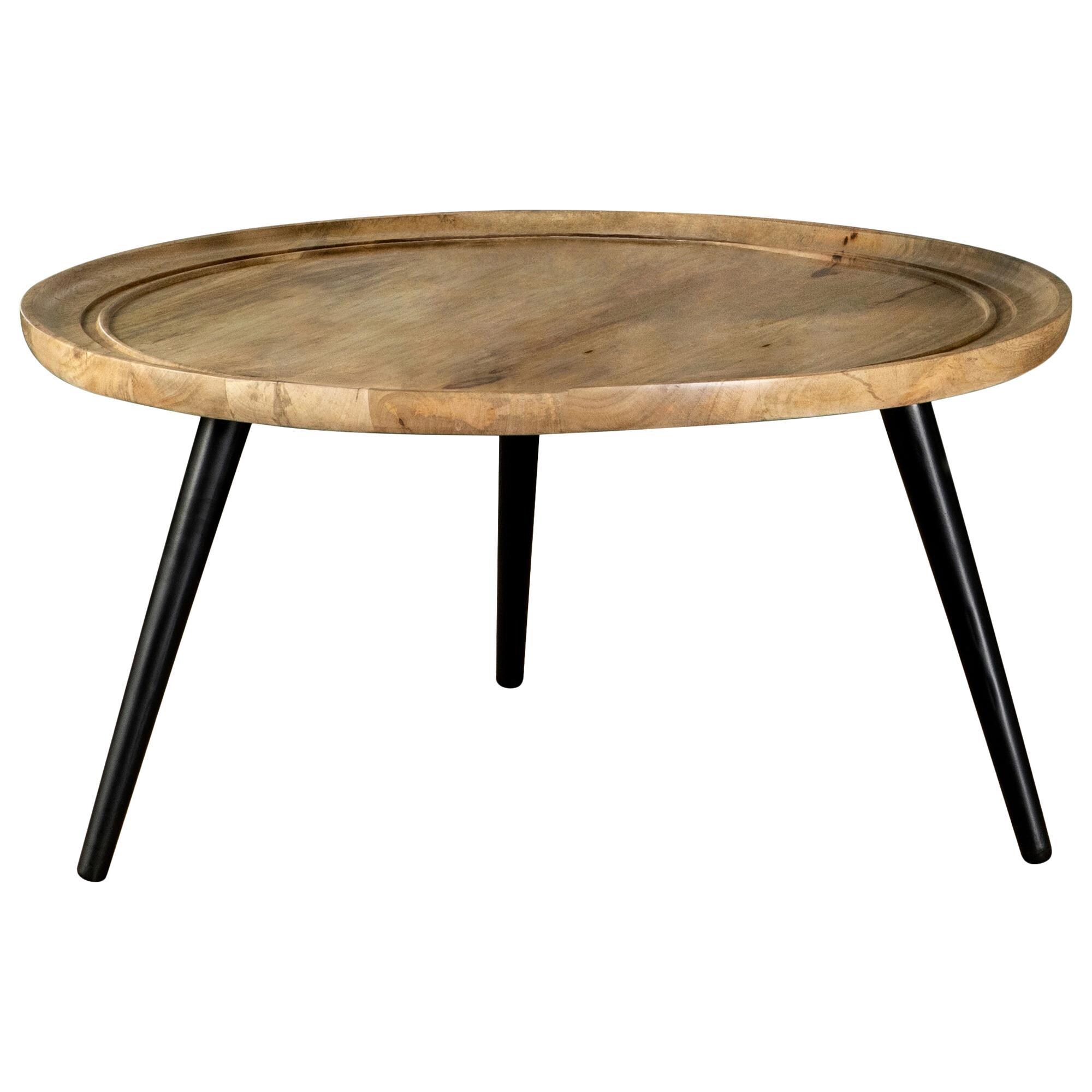 pacific natural wood oval coffee table