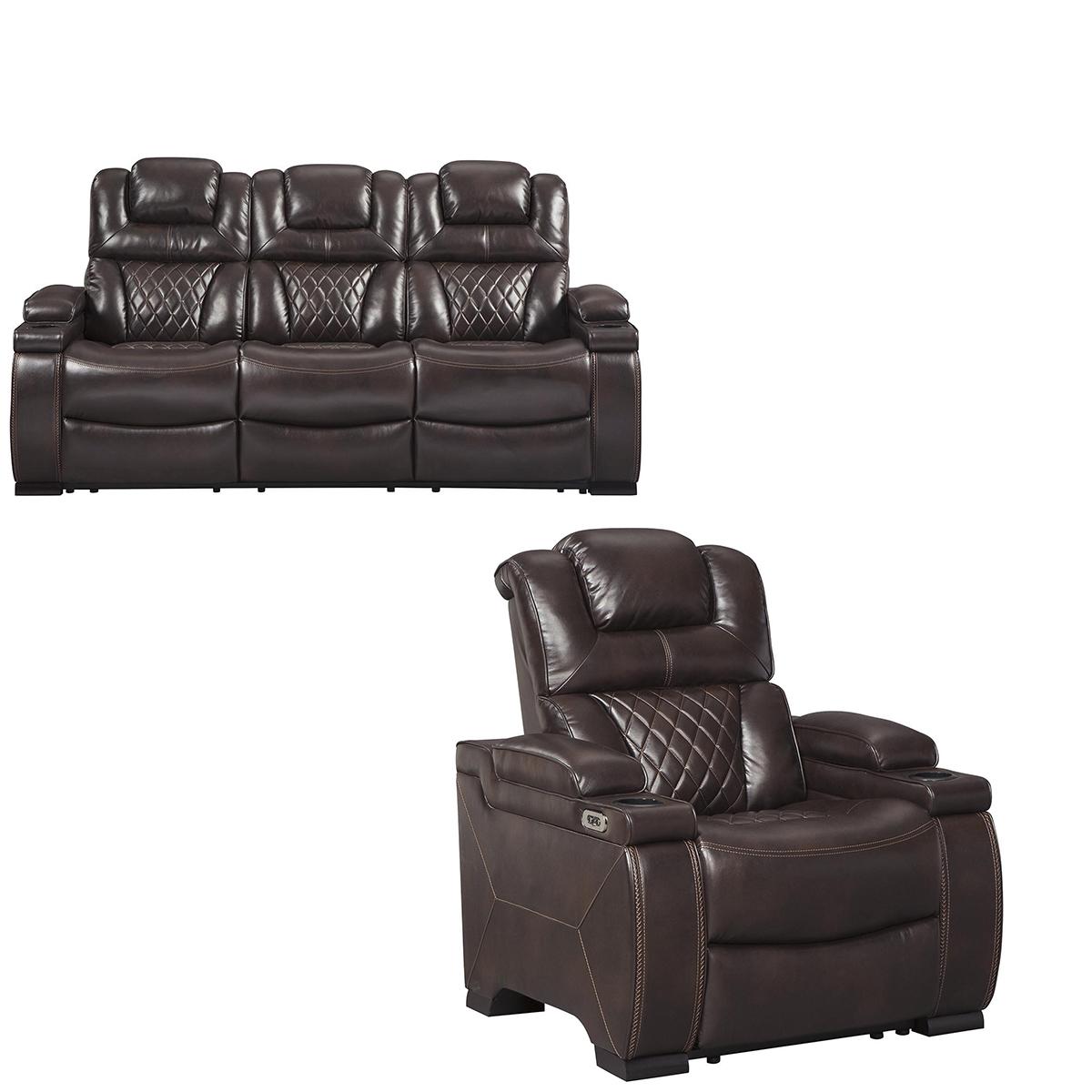 warnerton chocolate power reclining sofa