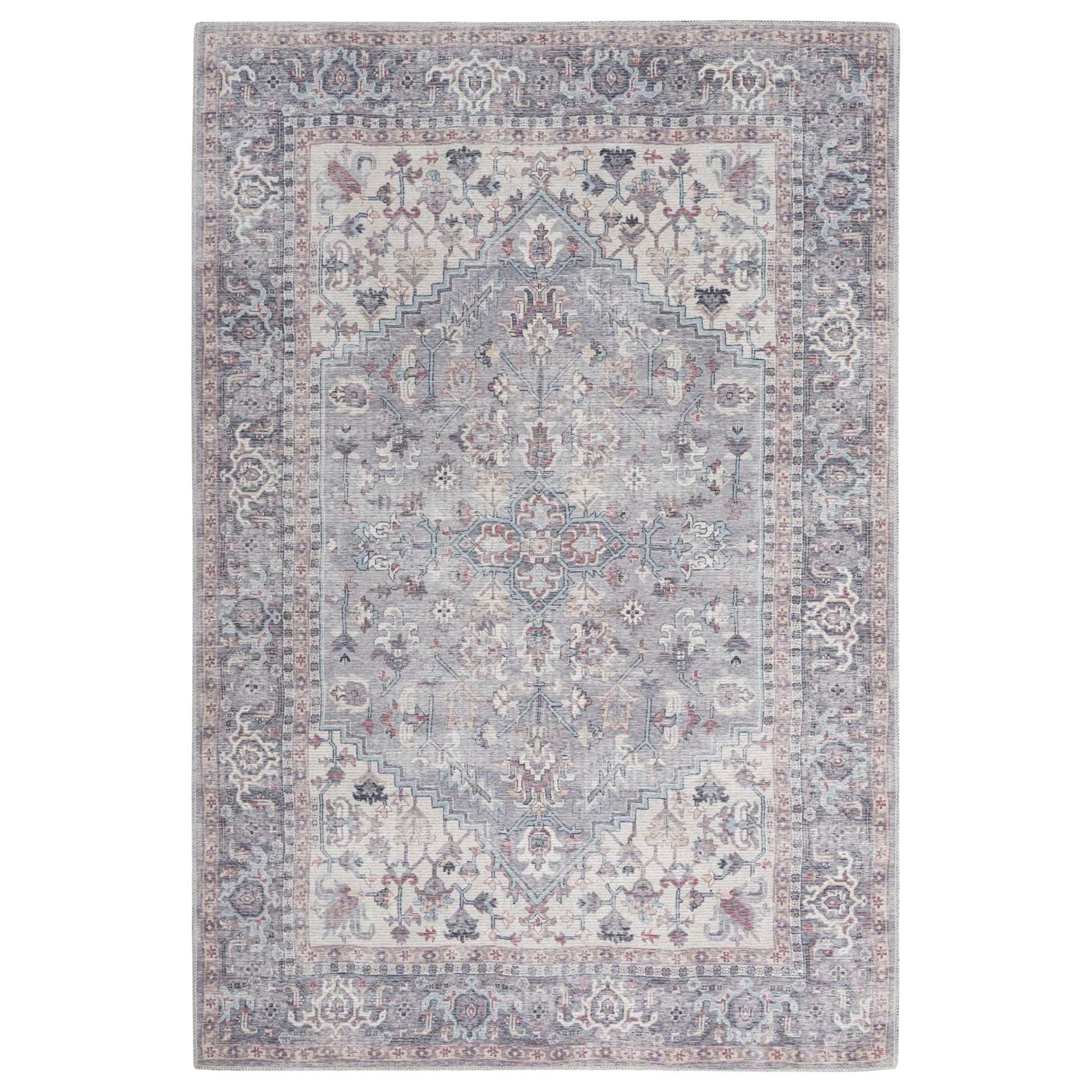 57 Grand by Nicole Curtis Series 1 4' x 6' Soft Grey and Ivory Area Rug ...