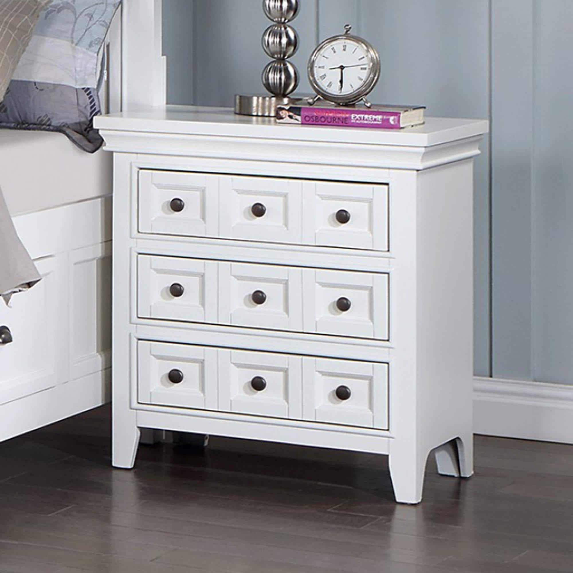 Furniture of America Castile 3-Drawer Nightstand in White | Shop NFM