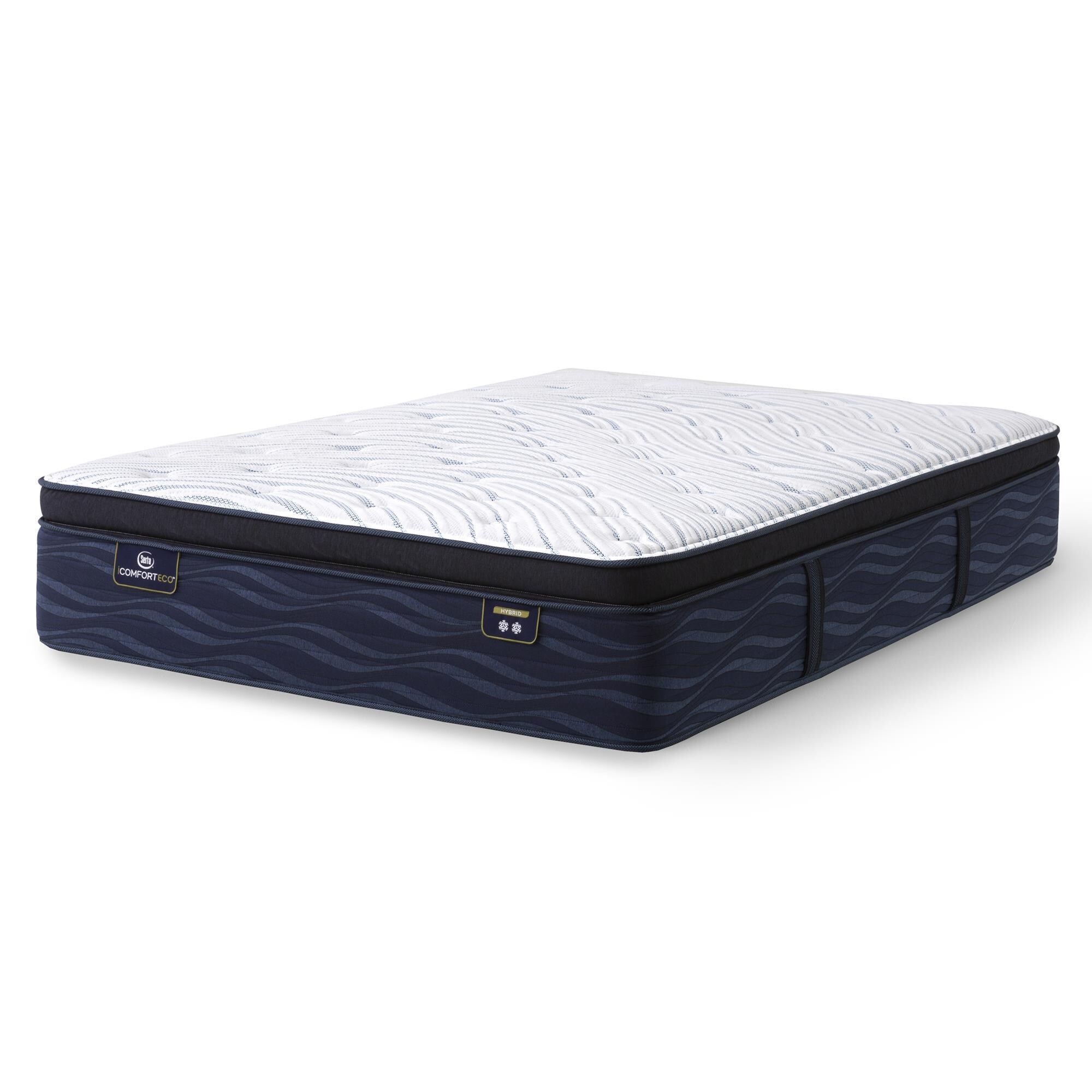 Serta Icomforteco Quilted Hybrid Medium Pillow Top Twin Mattress With High Profile Box Spring Nfm 4680