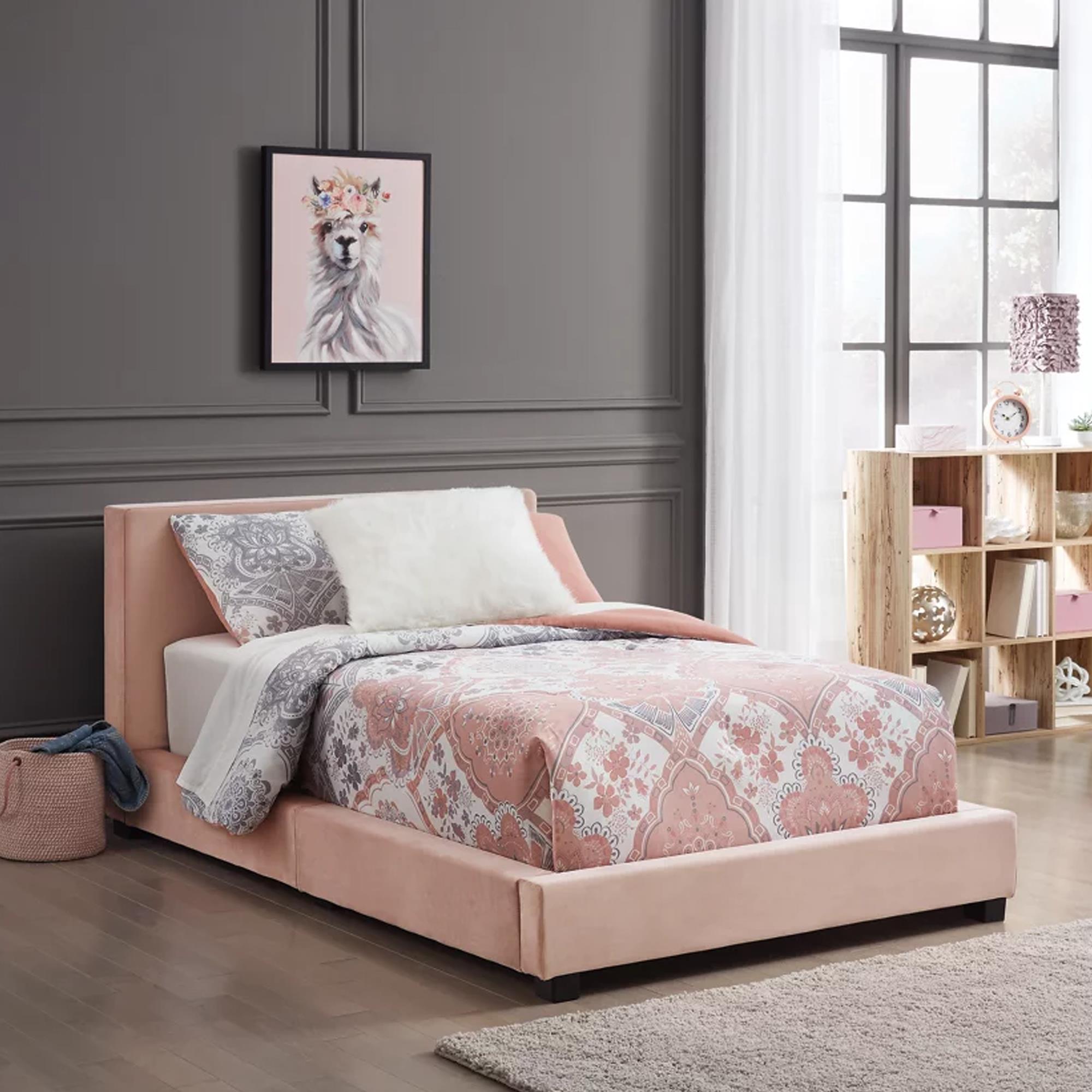 twin upholstered platform bed