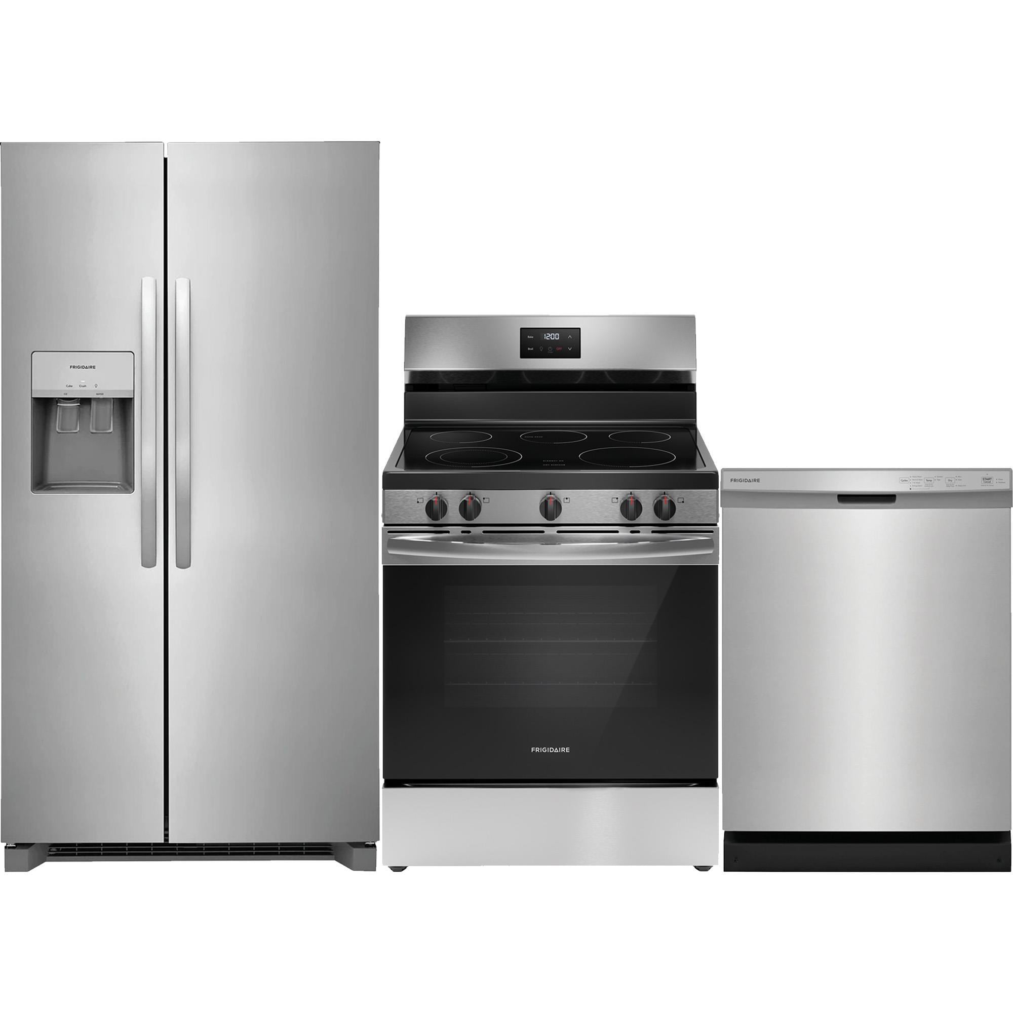 Frigidaire 3 Piece Kitchen Set with 36-inch Standard Depth Side-by-Side ...