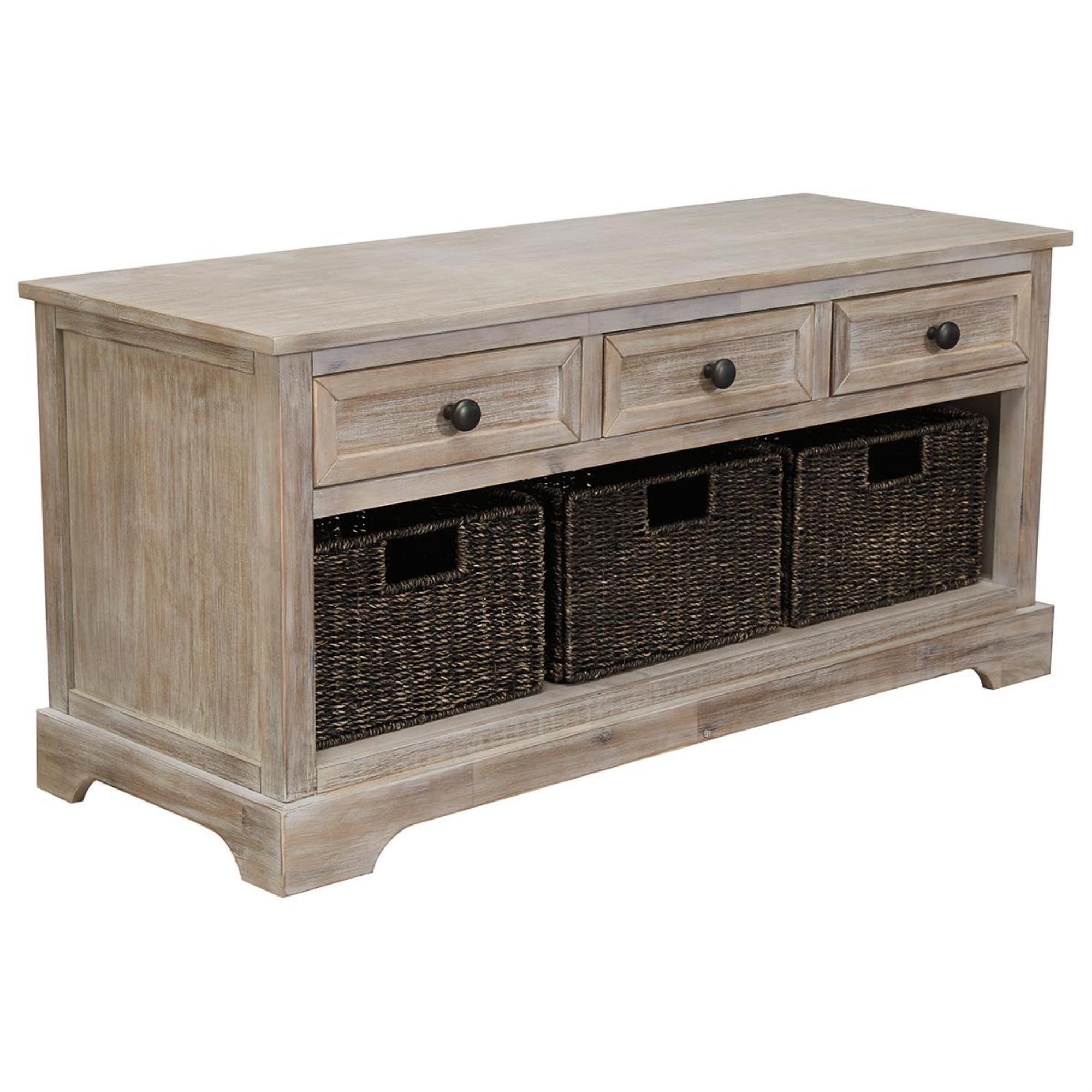 Signature Design By Ashley Oslember 3 Drawers Storage Bench In