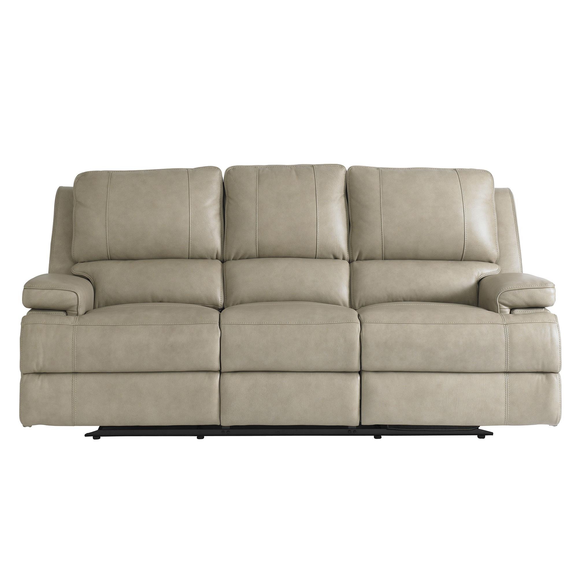 Reclining Sofa(3/3) in Beige, 88 - 3 Cushion Sofa by Bassett Furniture