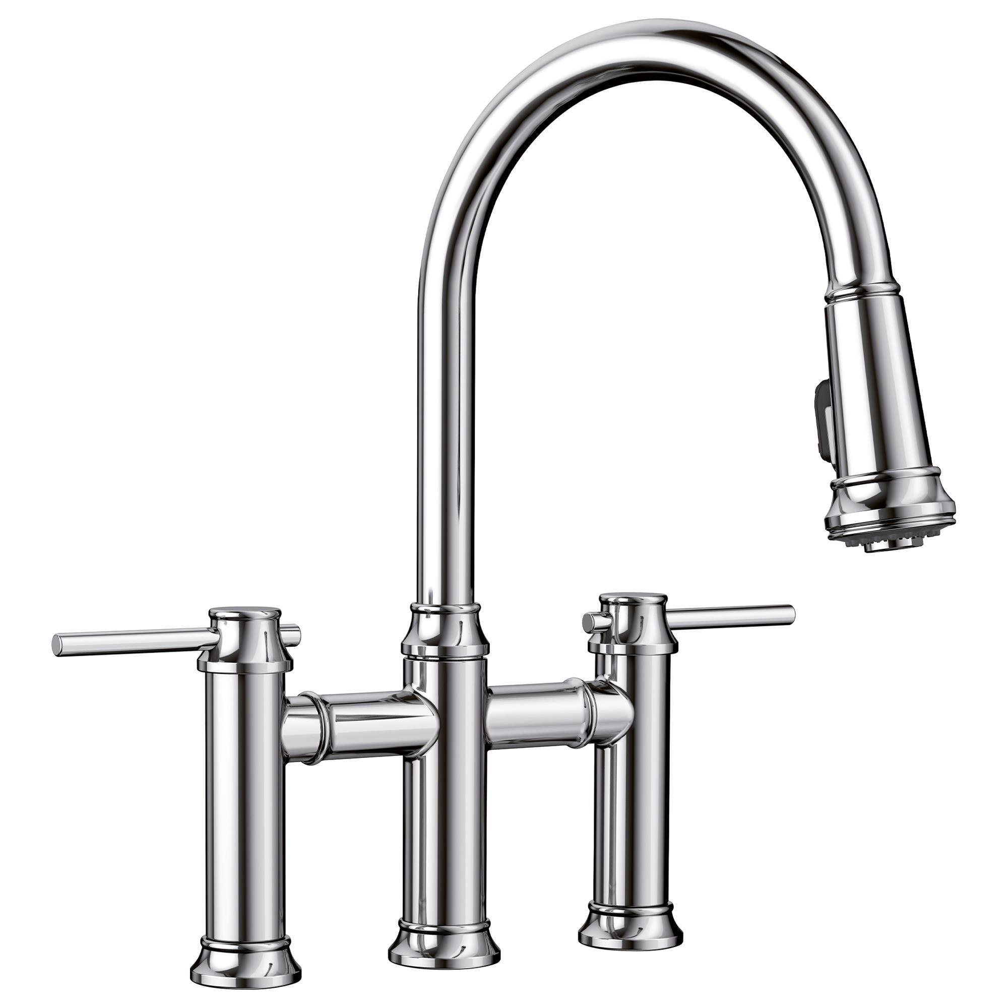 Blanco Empressa Pull-Down Bridge Faucet 1.5 GPM in Chrome | NFM