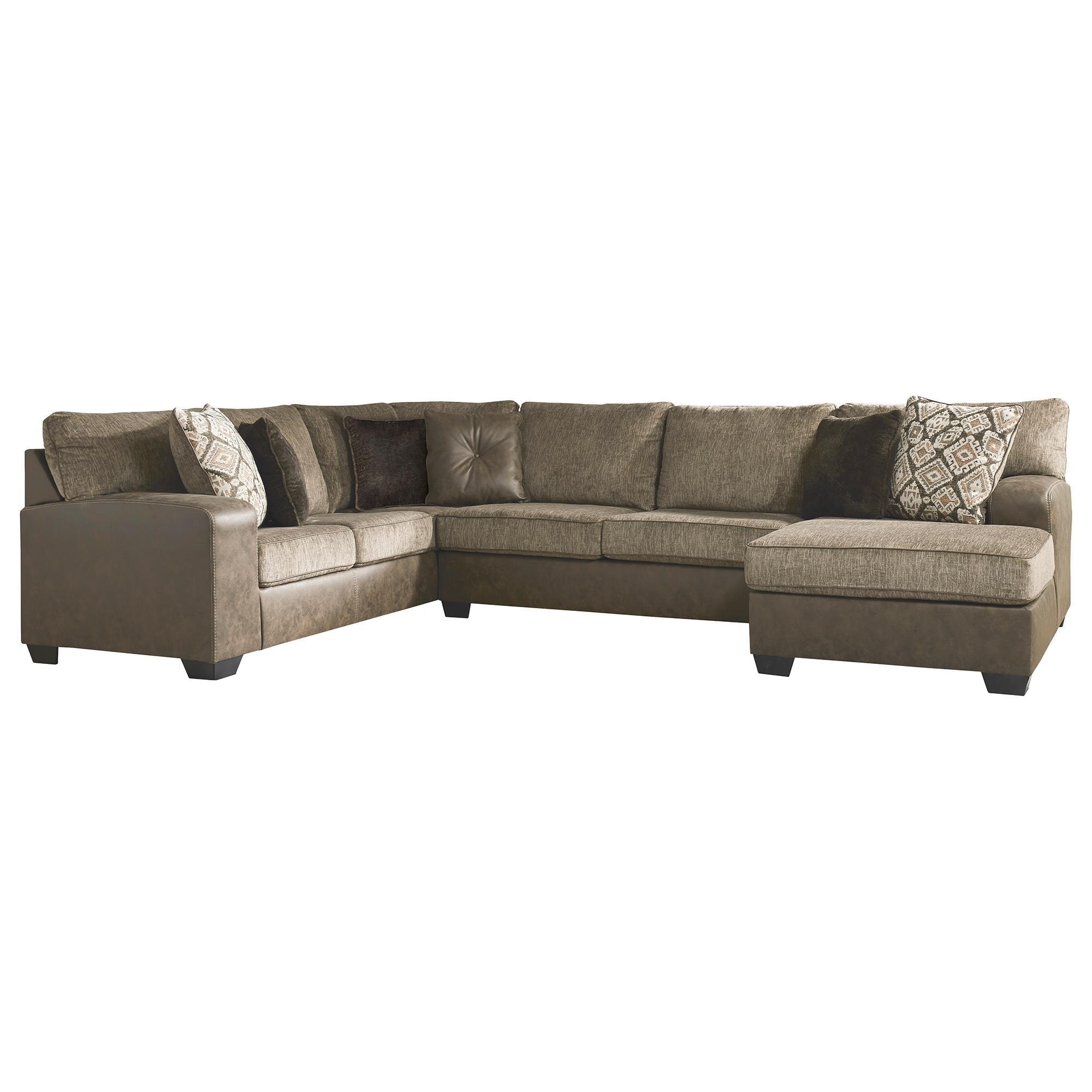 Signature Design By Ashley Abalone 3 Piece Sectional Set In Chocolate Nebraska Furniture Mart