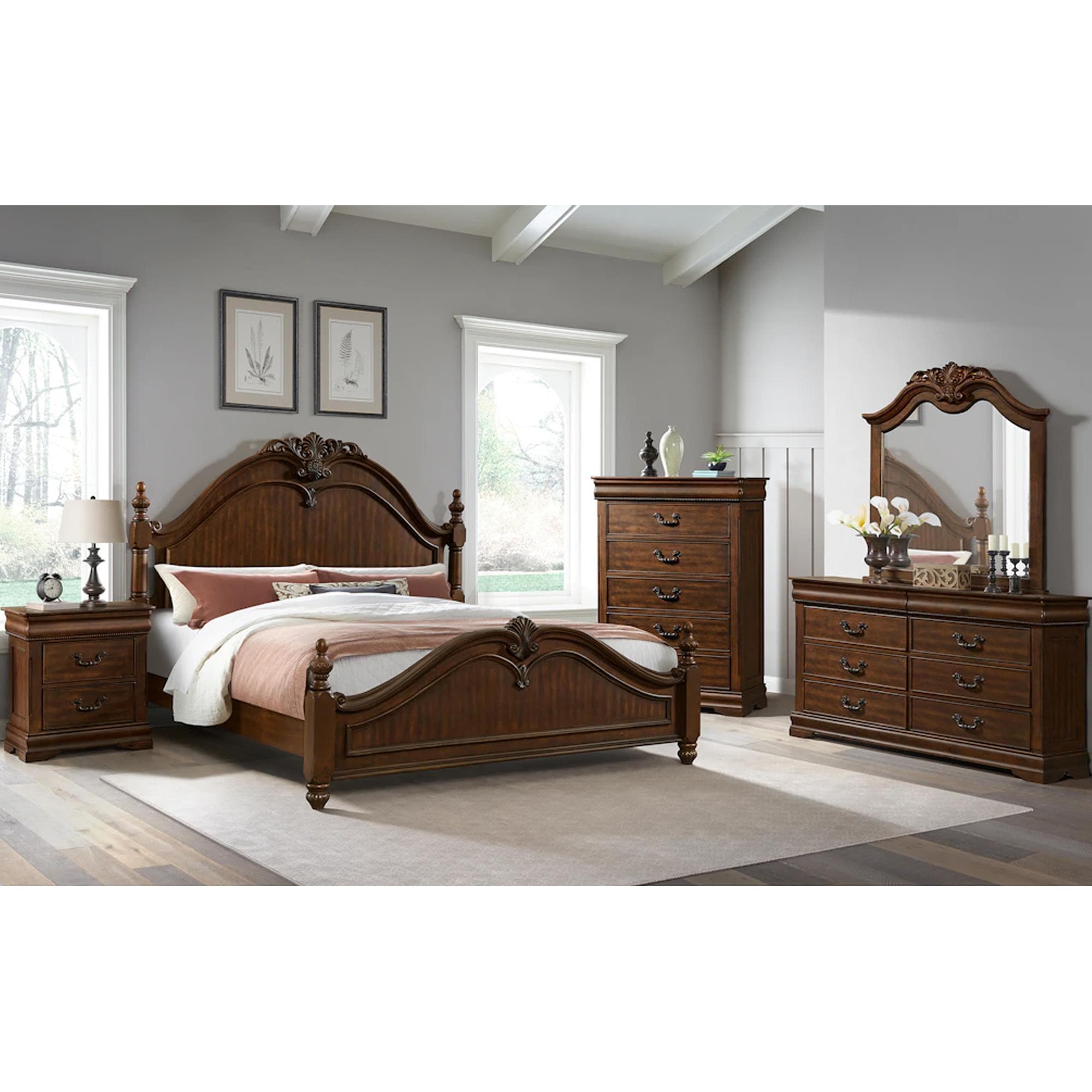 Mayberry Hill Northridge Queen Poster Bed in Cherry Brown | NFM