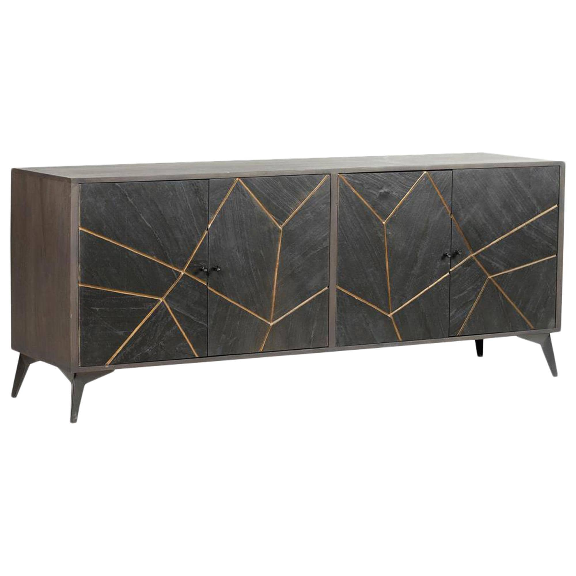 Shell Island Furniture 4-Drawer Credenza in Manor Grey | NFM