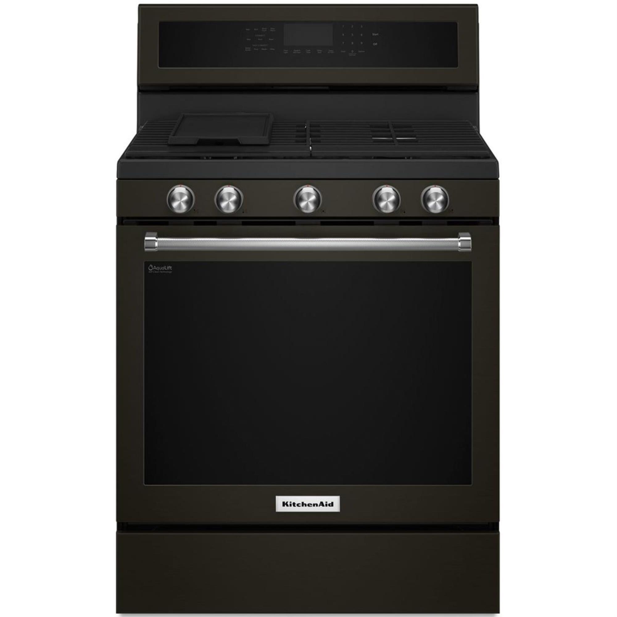 KitchenAid 30 Gas Range In Black Stainless Steel Shop NFM   47395850 1 