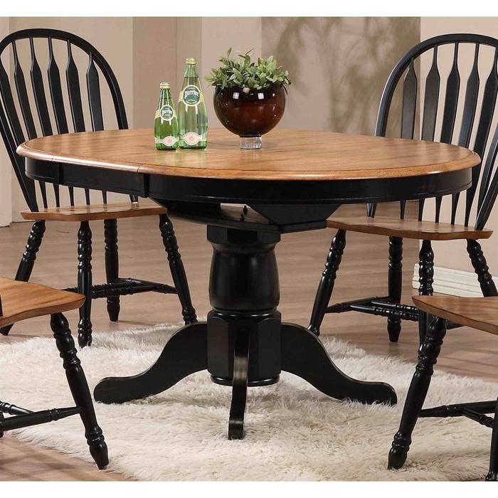 black and oak dining set