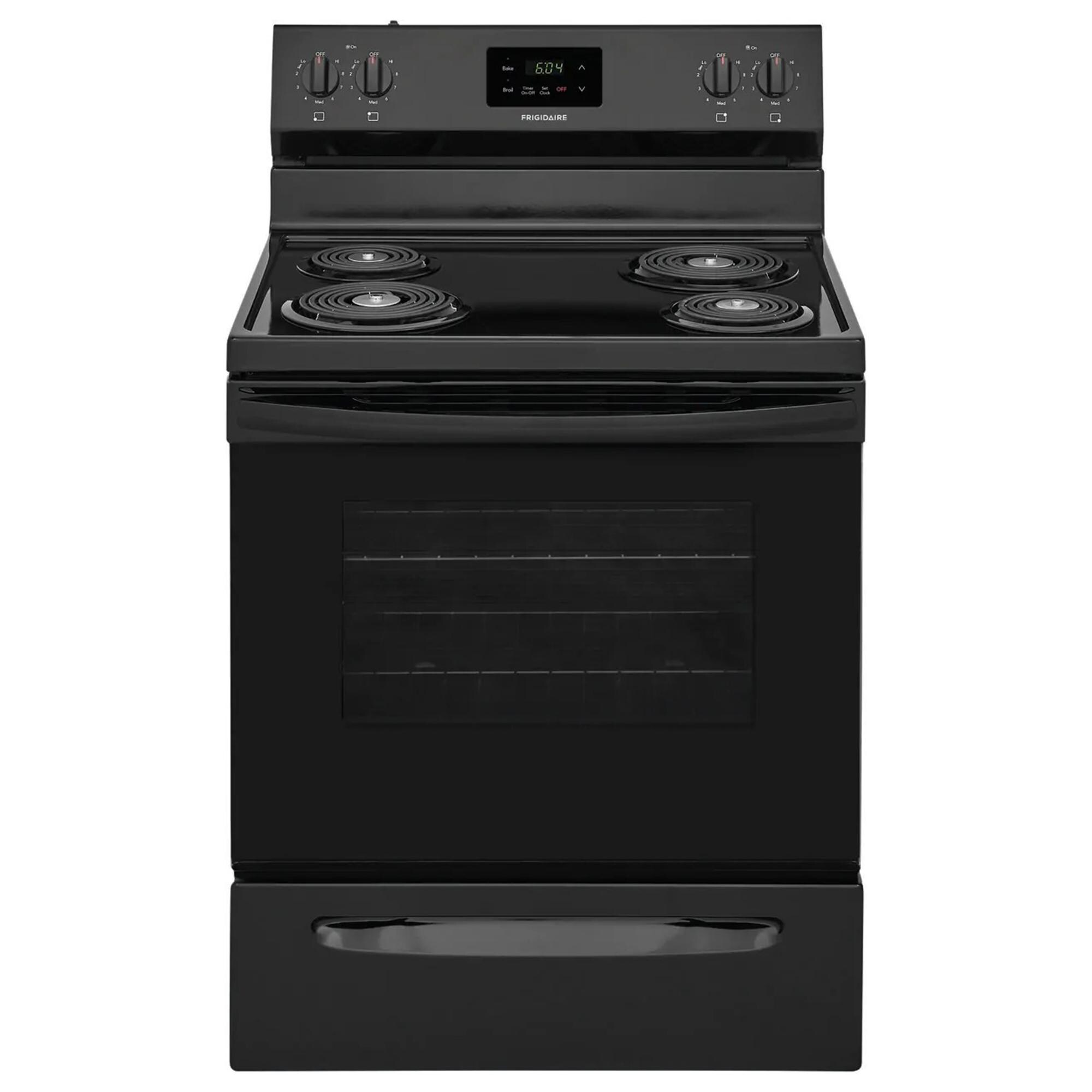 frigidaire black electric stove