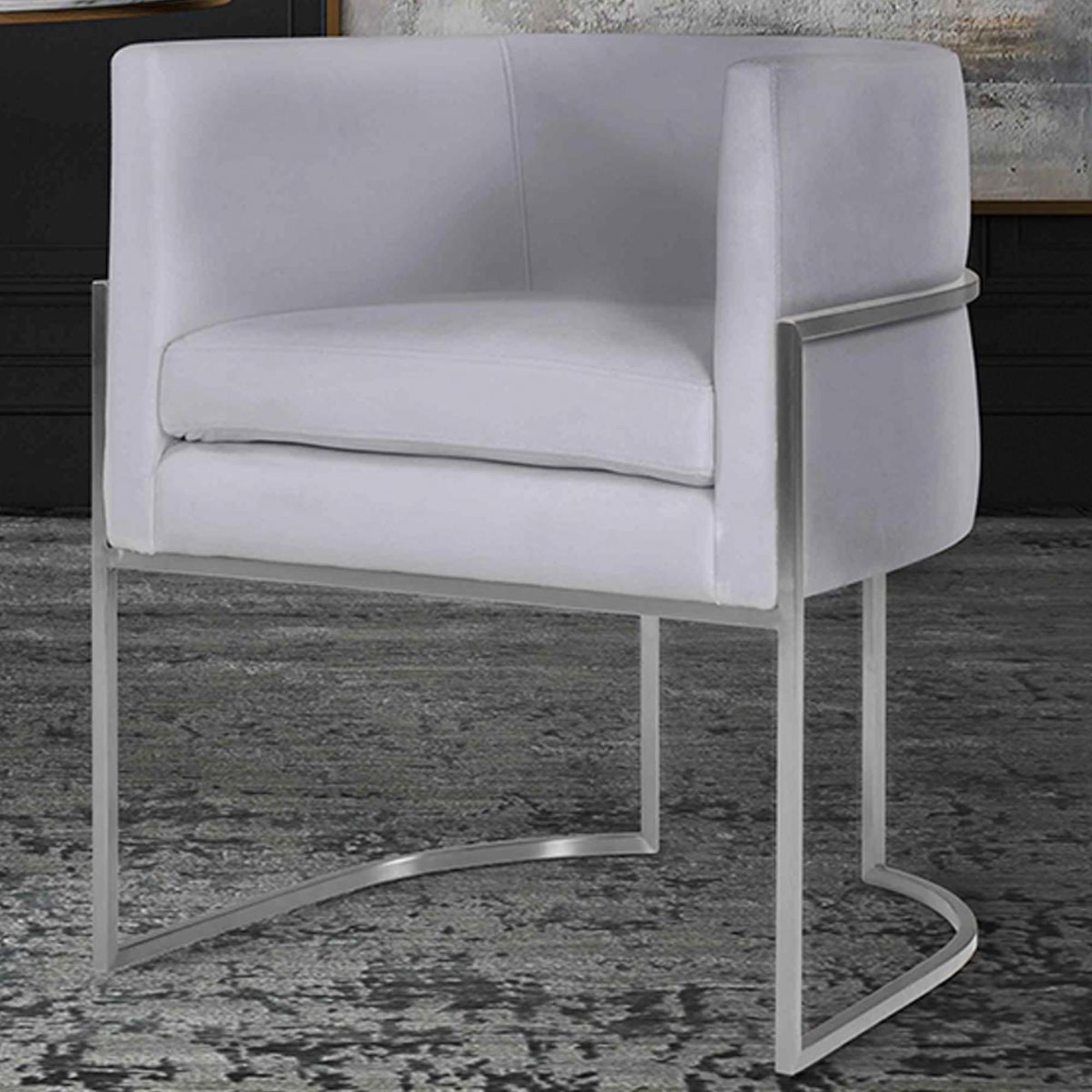 giselle cream velvet dining chair