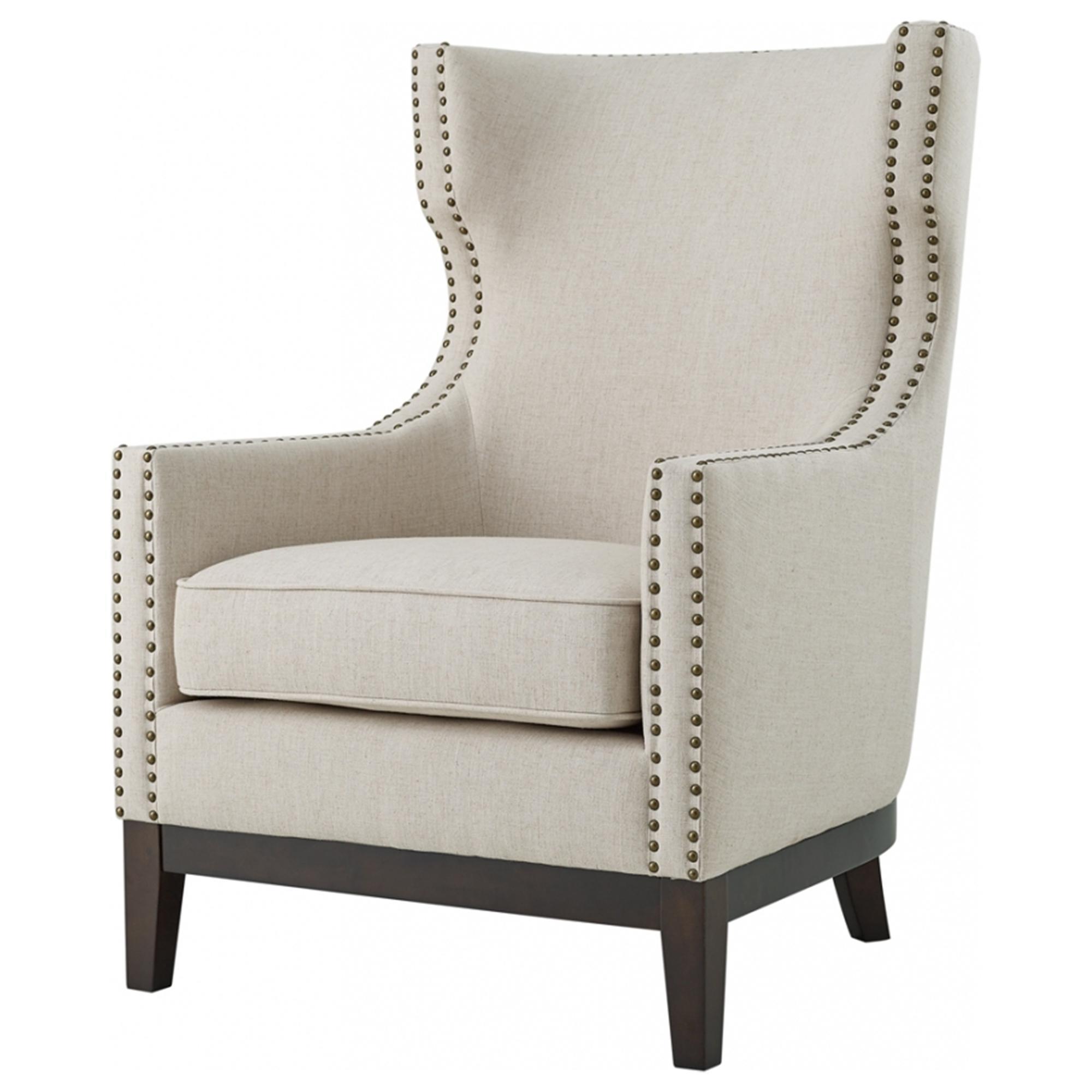 wing back chair beige