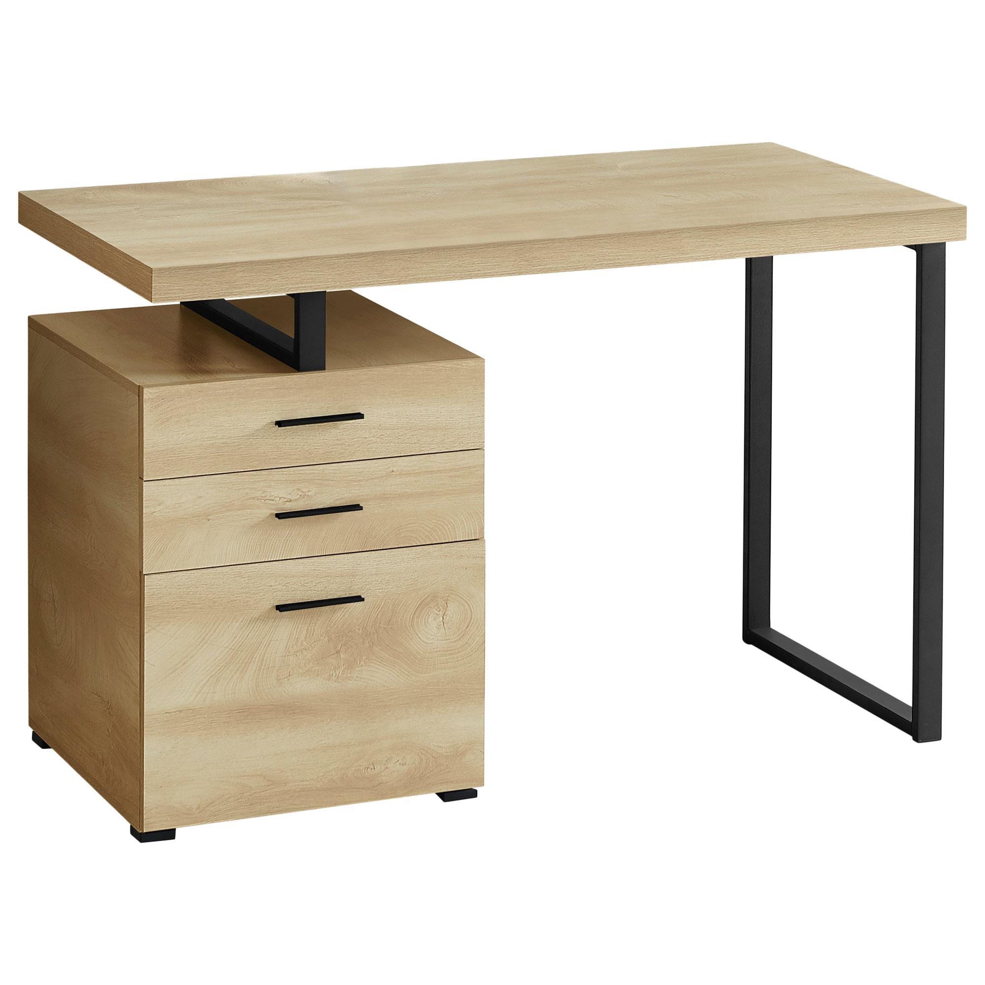 black and light wood desk