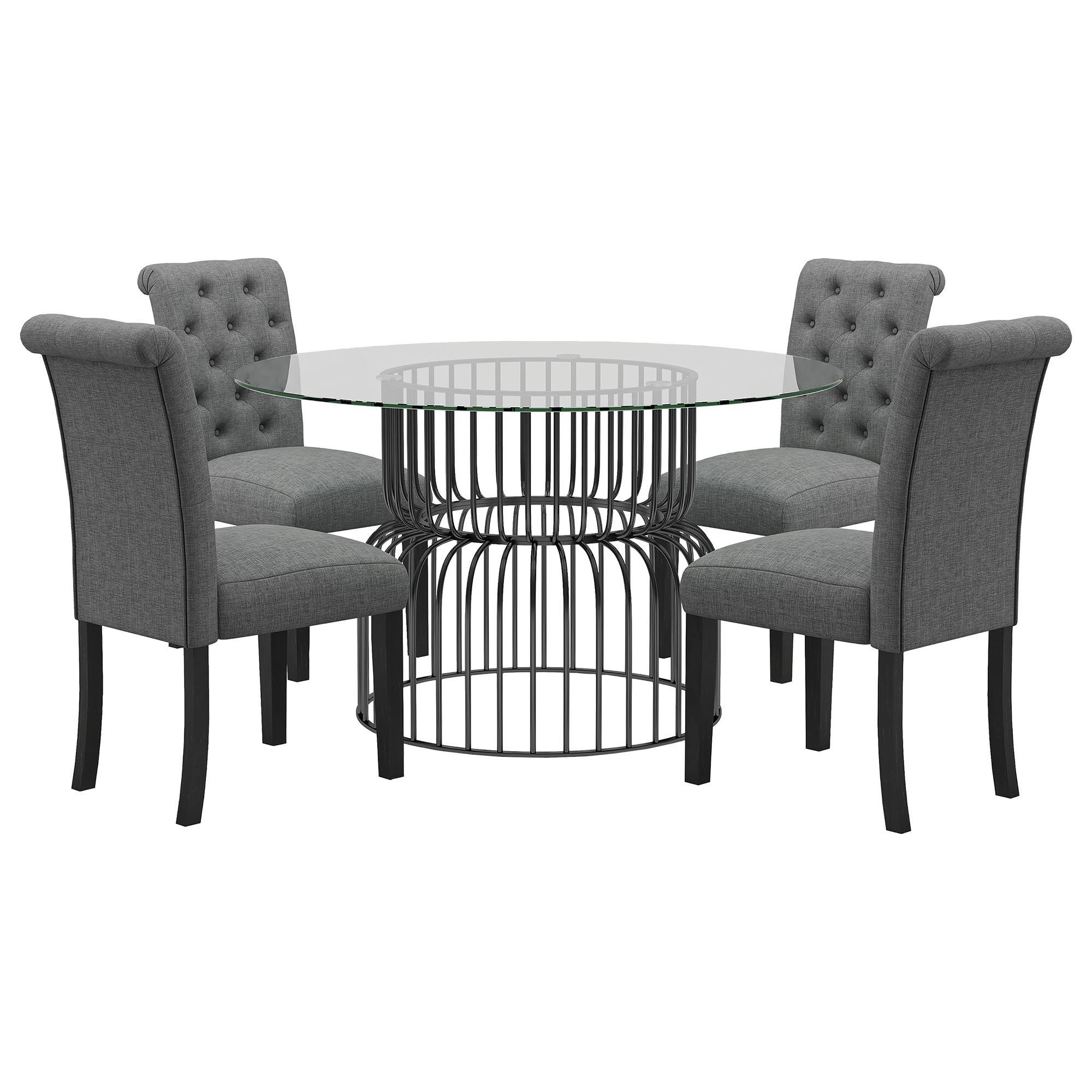 Mayra 120cm dimeter round aged metal dining table (seats 6), gun metal,  Am.Pm