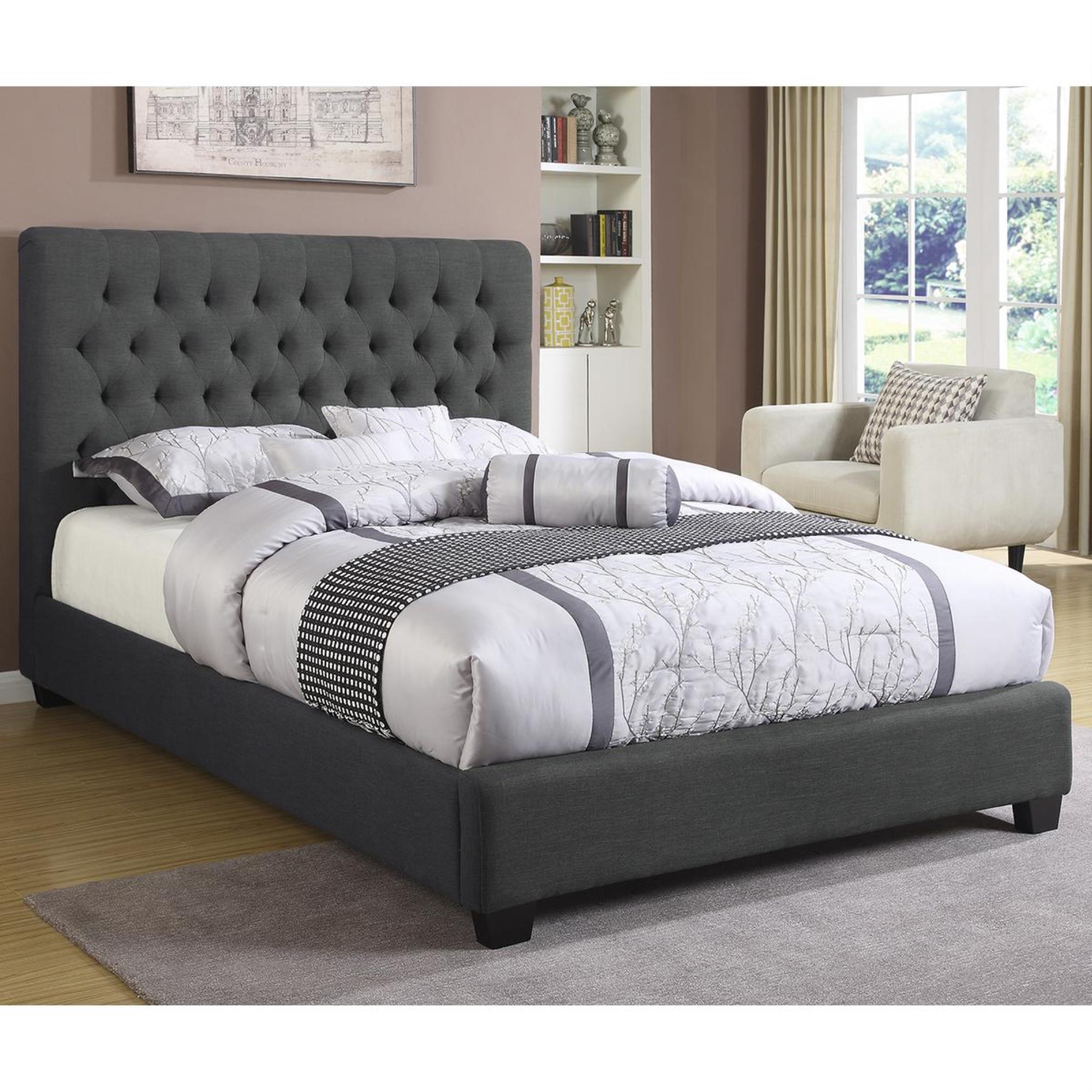 Pacific Landing Chloe King Upholstered Bed in Charcoal | Shop NFM