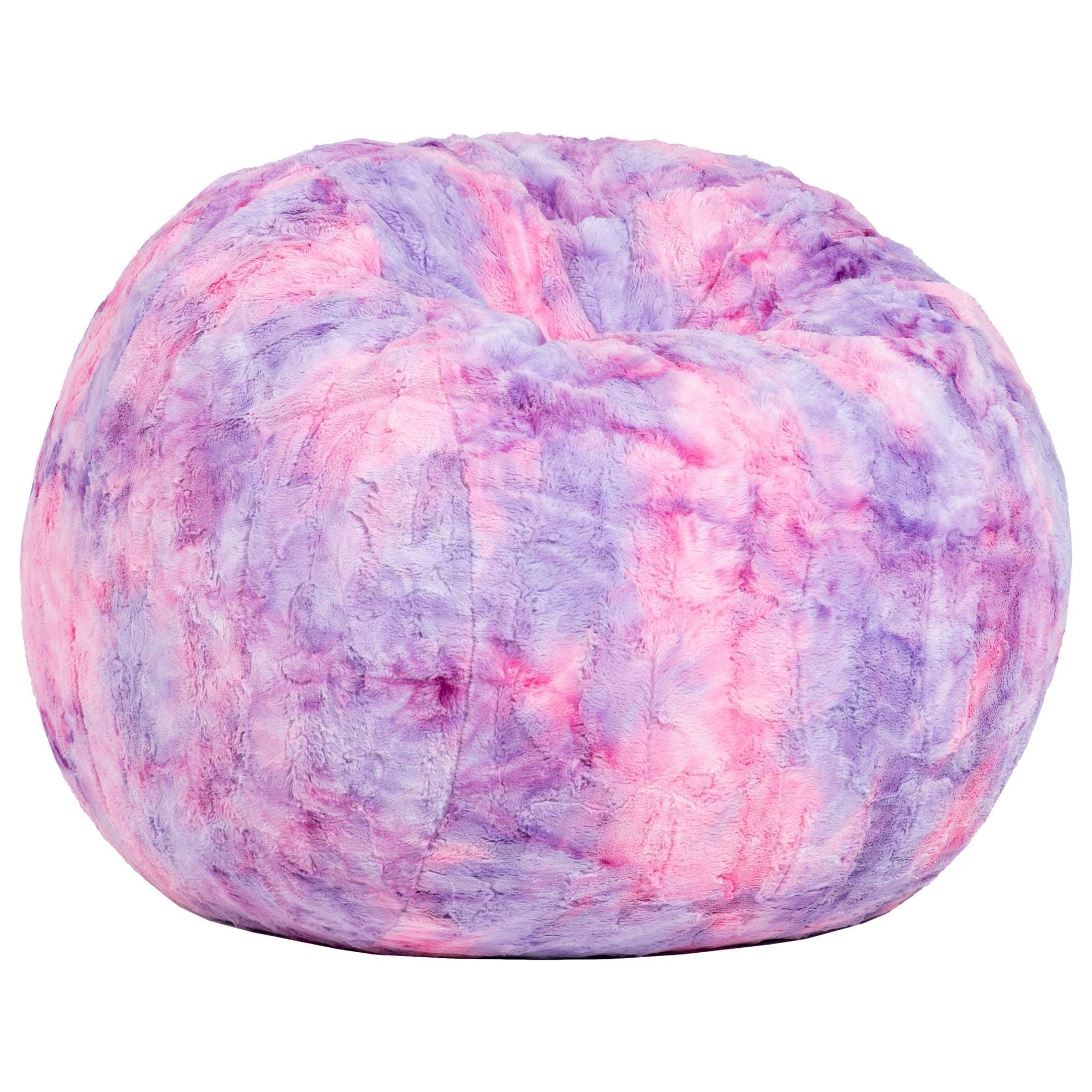 SOFT TEDDY PINK TIE-DYE HOME MEMORY FOAM BEAN BAG CHAIR SOFA