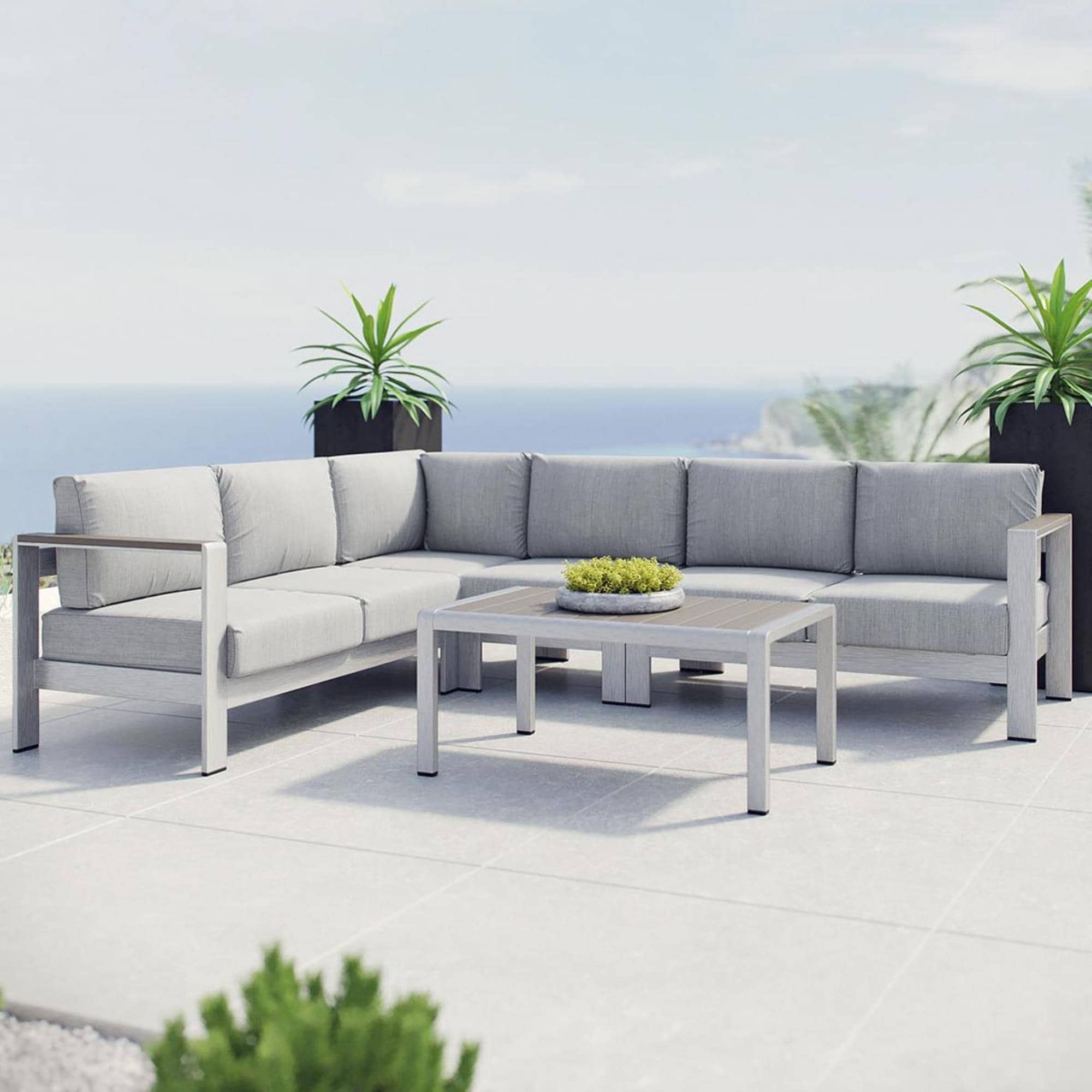 shore outdoor patio aluminum sofa