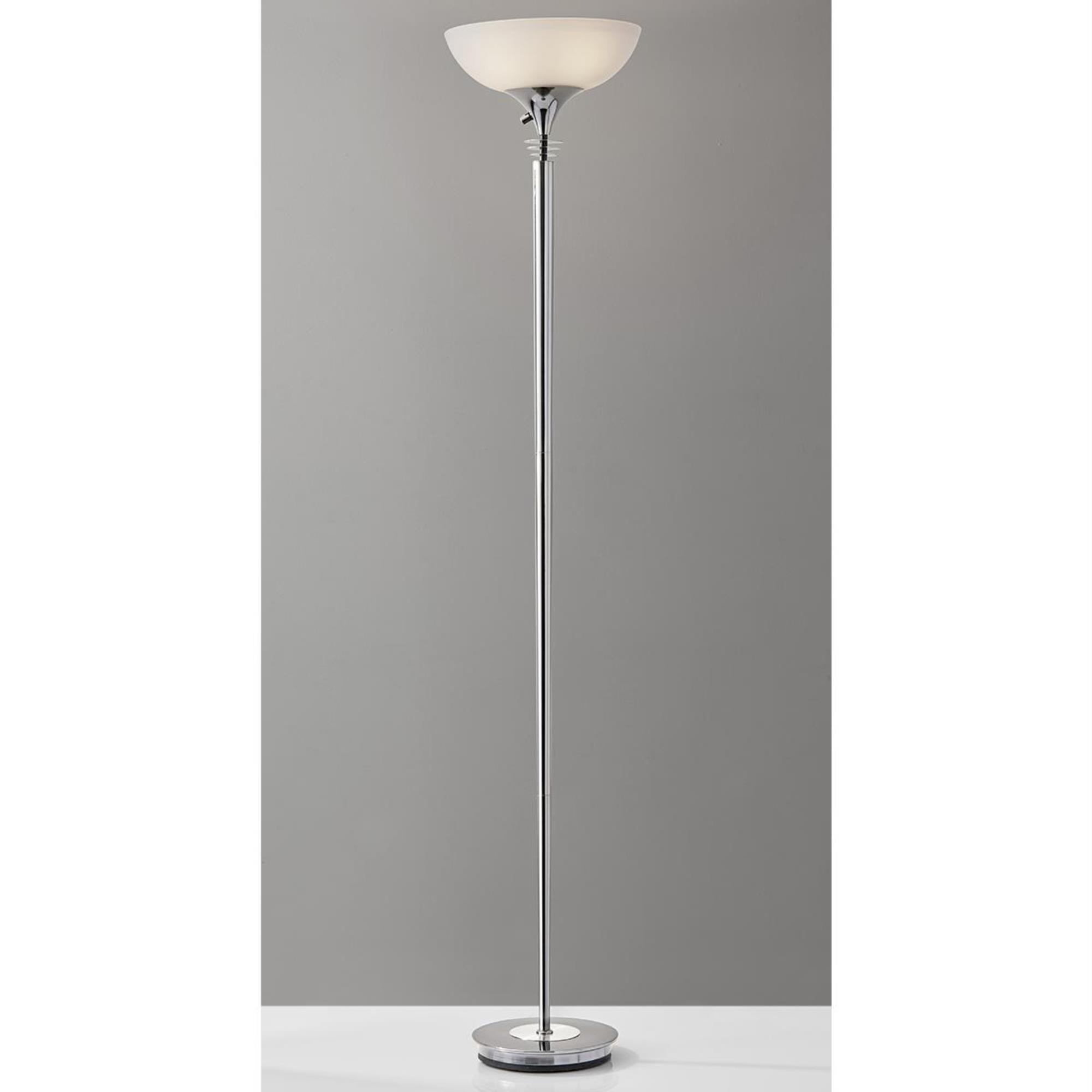 metropolis chrome torchiere floor lamp