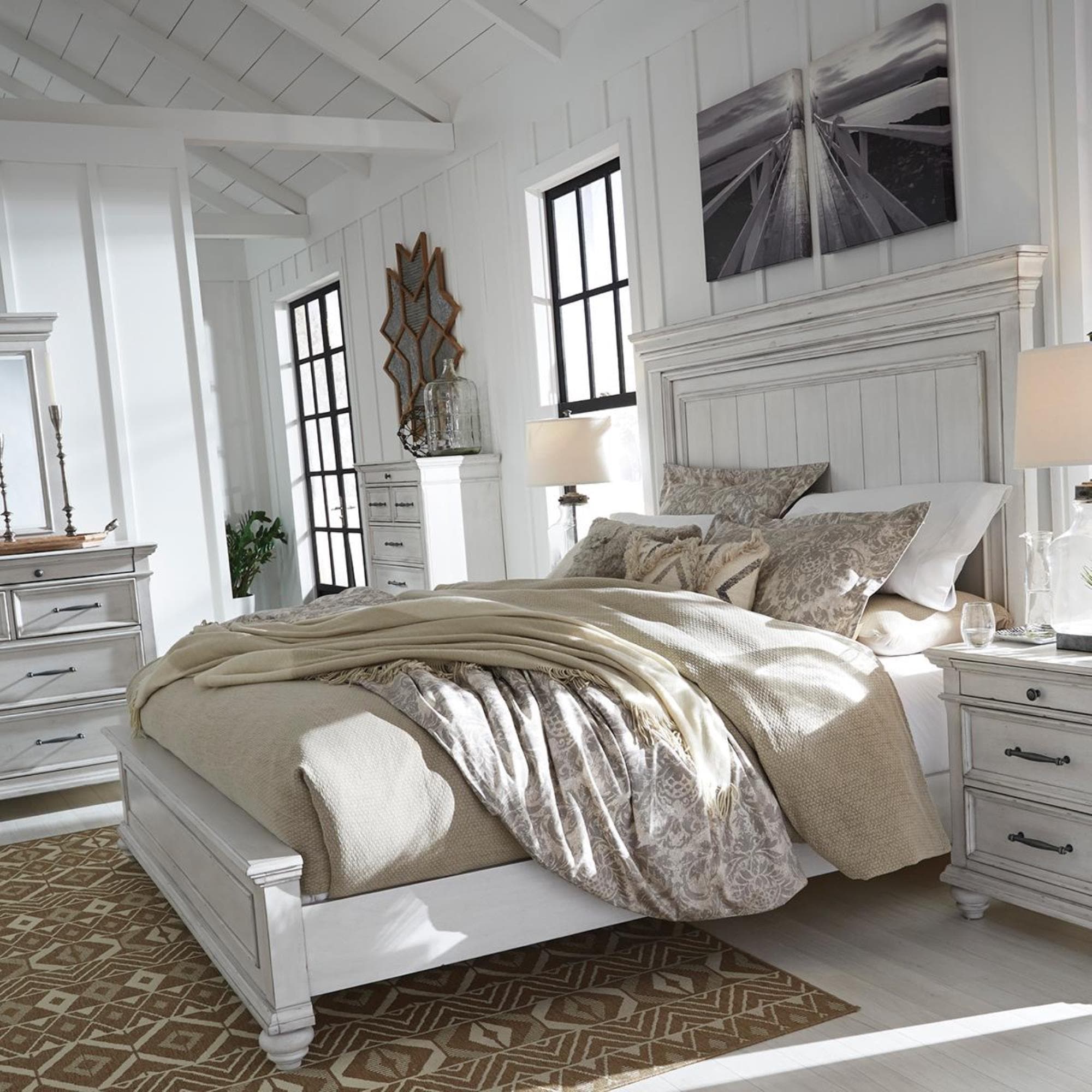 Signature Design by Ashley Kanwyn King Panel Bed in Distressed 