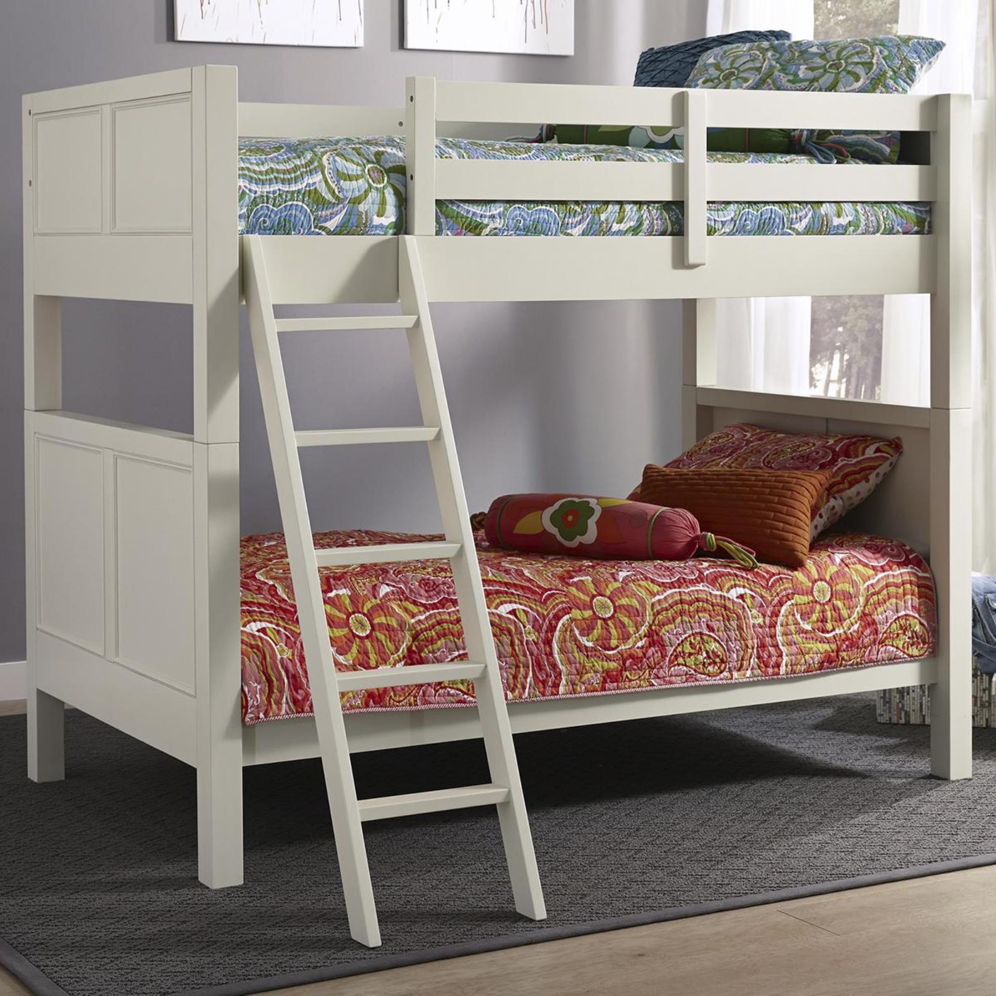 Home Styles Naples Twin over Twin Bunk Bed in Off white Nebraska