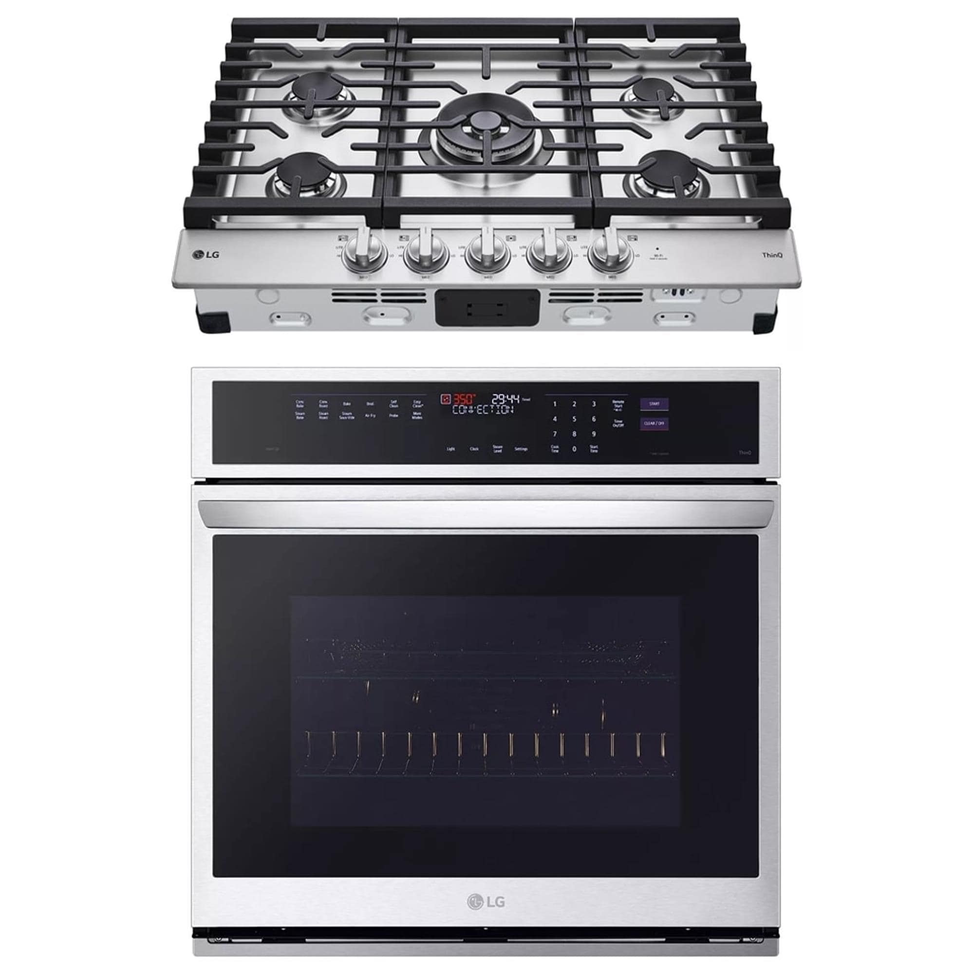 LG 30 Smart GAS Cooktop with Ultraheat 22K BTU Dual Burner and LED Knobs Stainless Steel