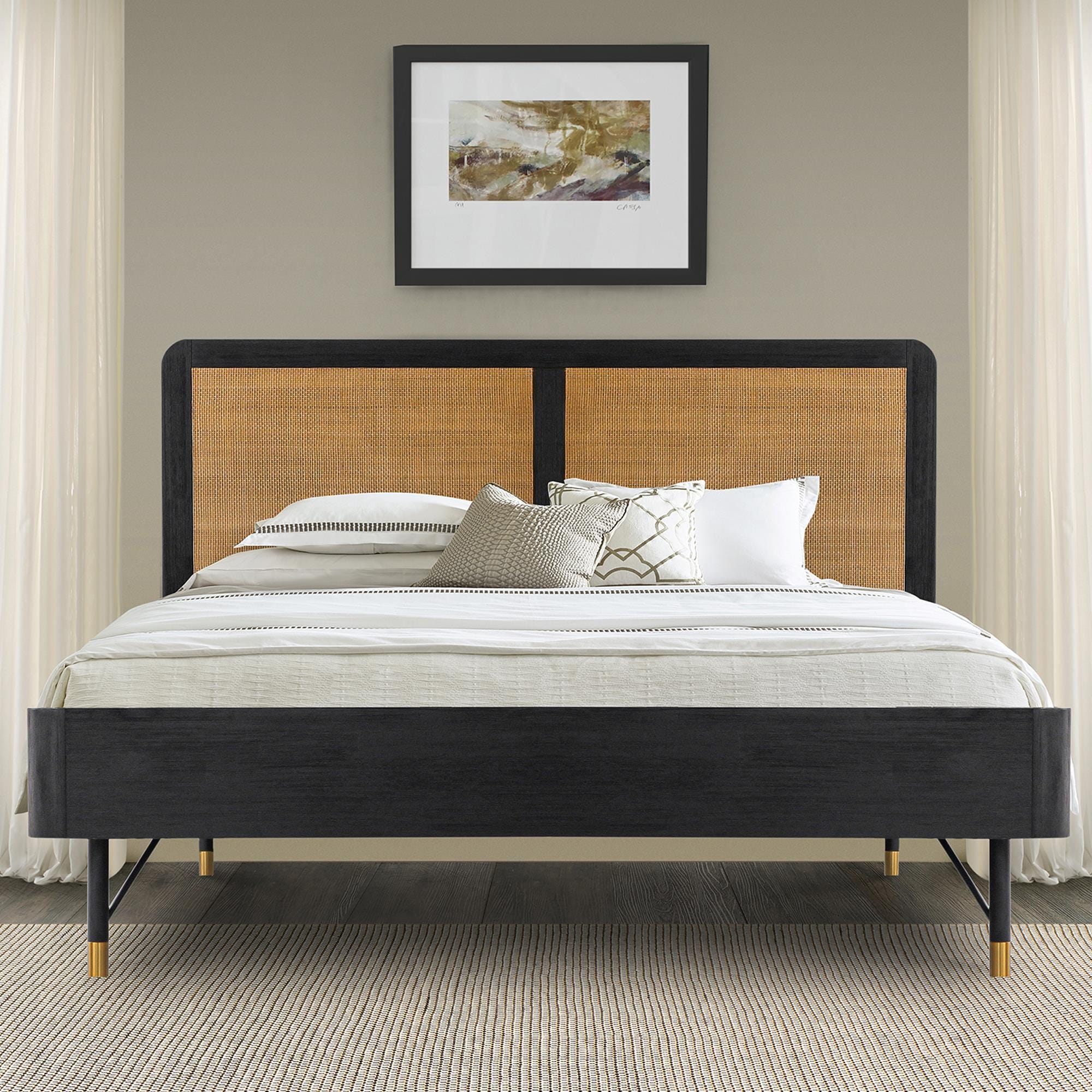 Blue River Saratoga King Platform Bed in Black and Natural NFM