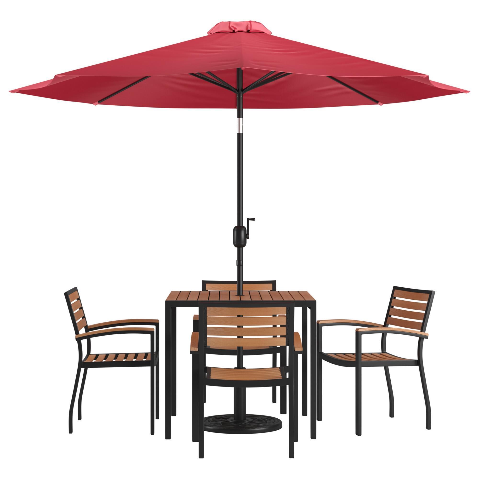 7 piece outdoor dining set with umbrella