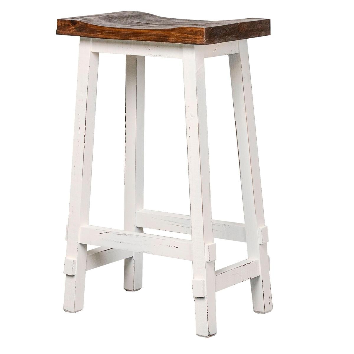 Rustic Imports Santa Rita 29 Barstool In Aged White And Tobacco Nebraska Furniture Mart