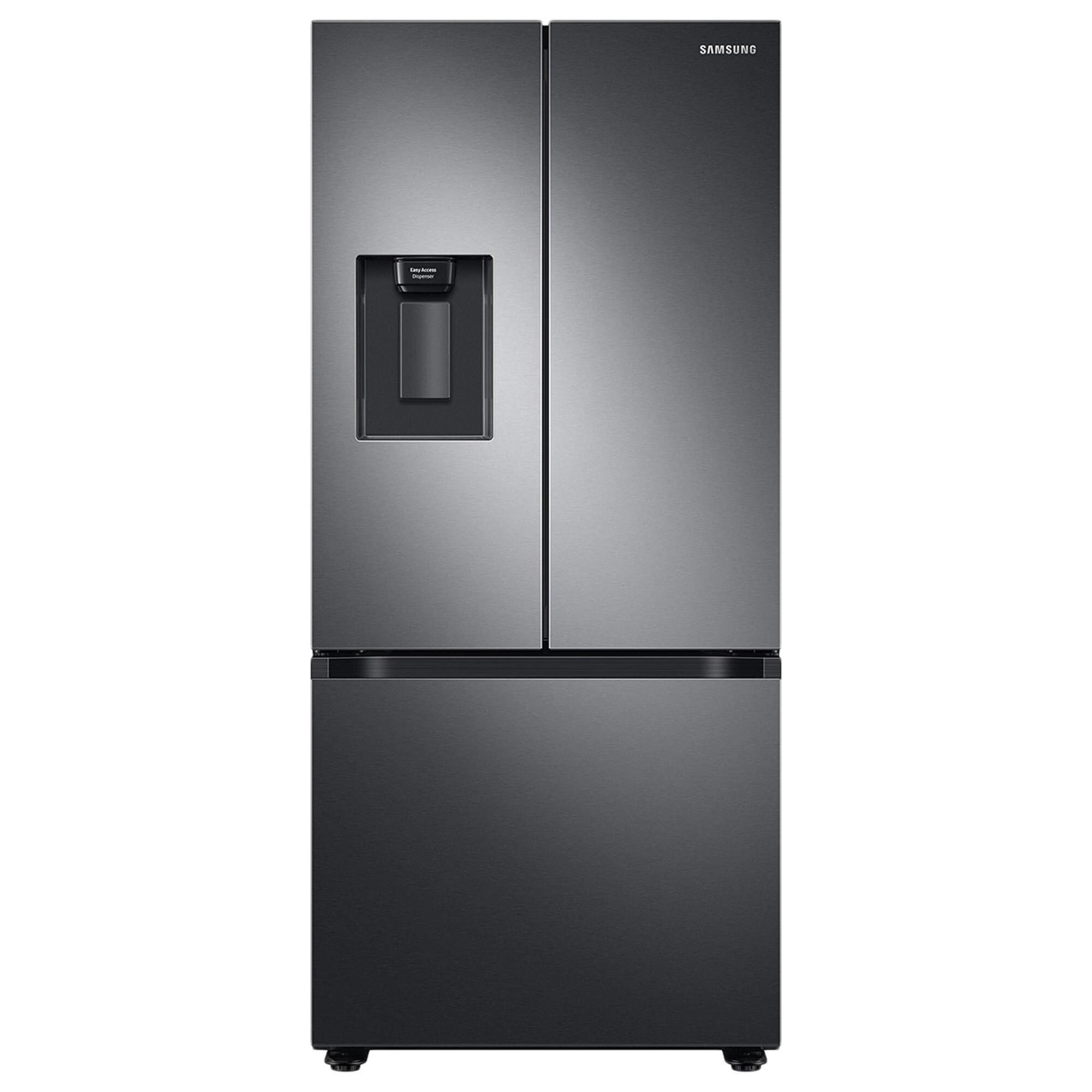 22 cu ft french door refrigerator in black stainless steel