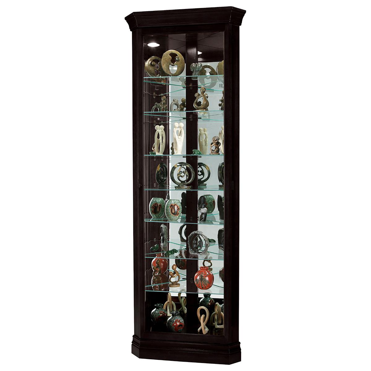 Howard Miller Duane Corner Curio In Black Satin Shop Nfm