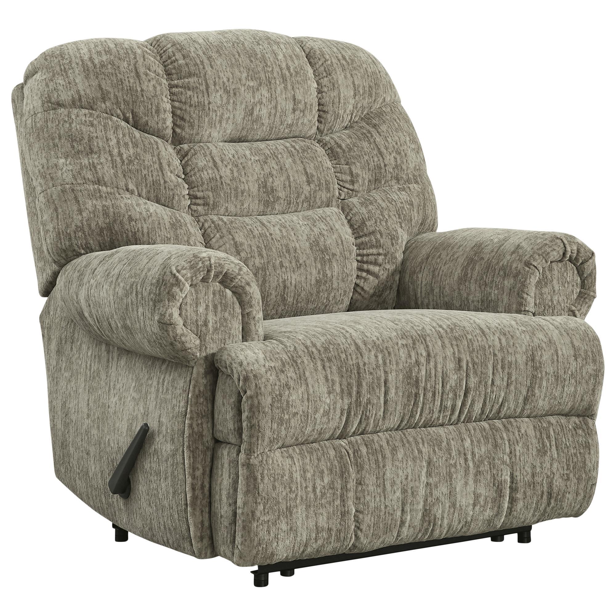 FUFU&GAGA 37.4 in. H Gray Ottoman Lounge Recliner Chair and