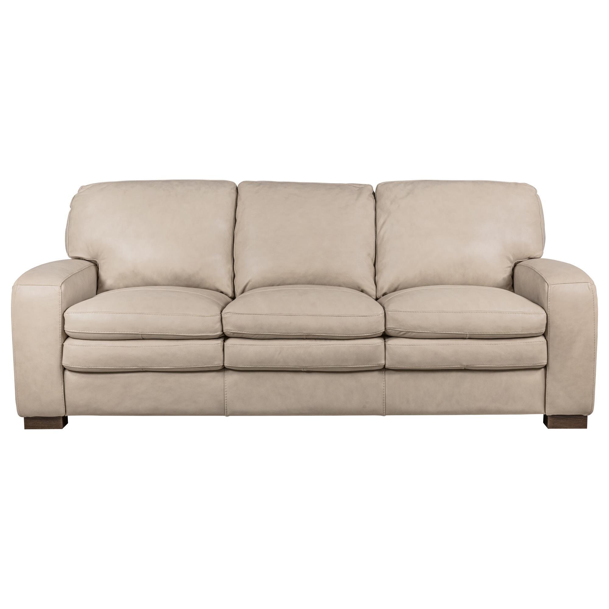 Softline Leather Stationary Sofa in Caruso Bone NFM