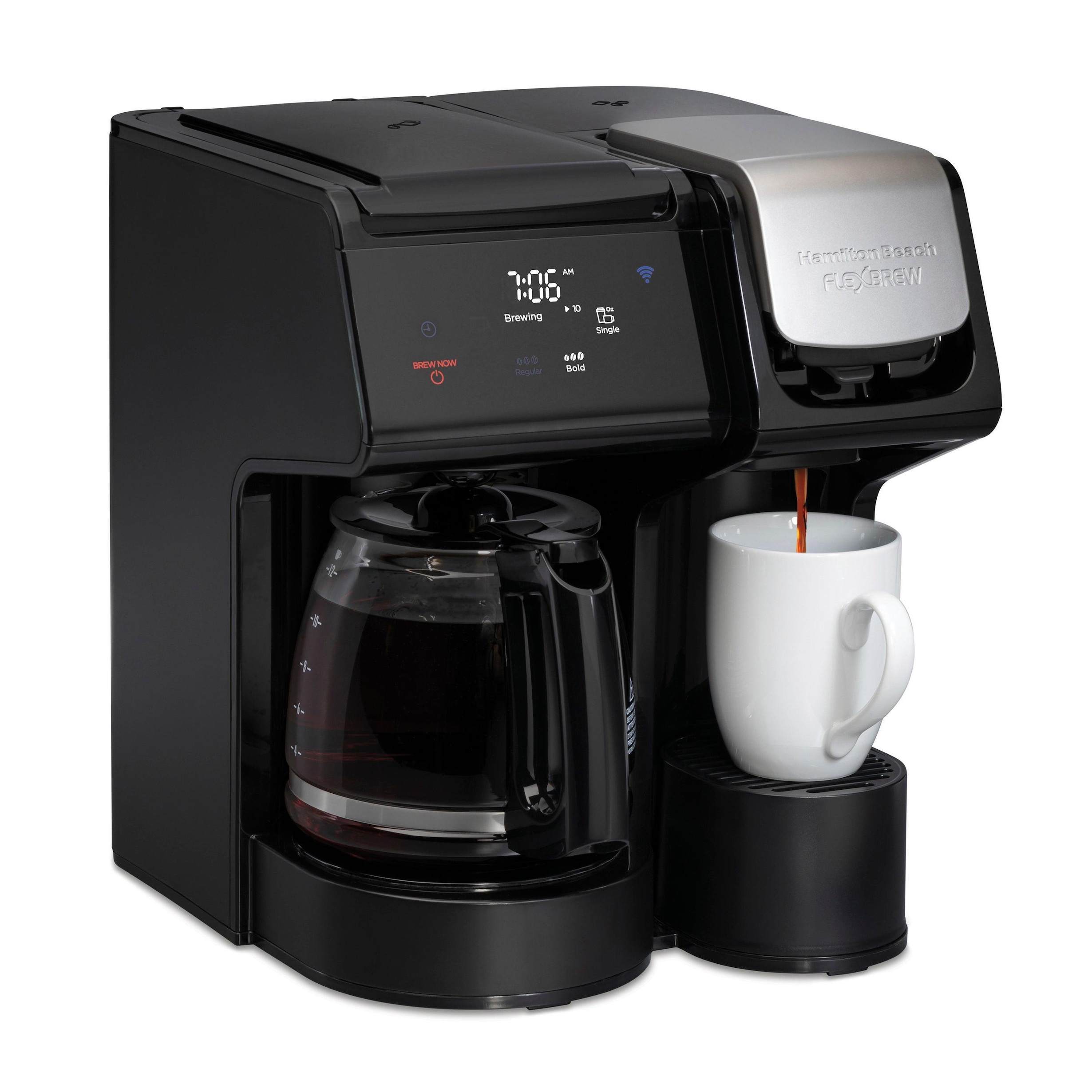 Hamilton Beach 12 Cup Smart Flexbrew Trio Coffee Maker In Black Nfm