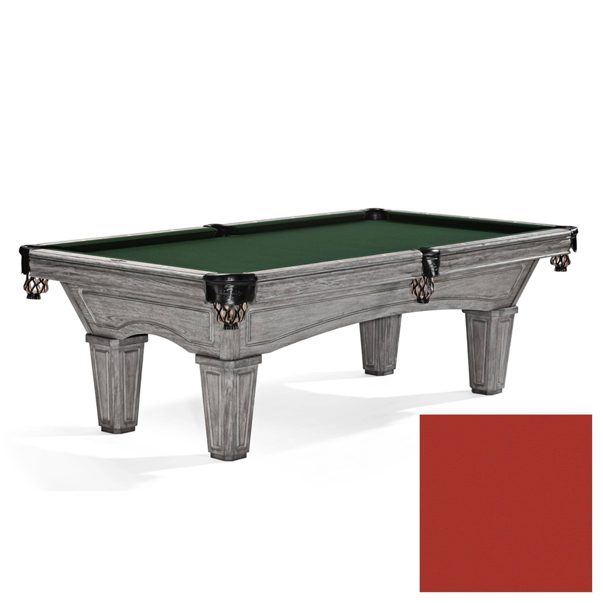 Brunswick Billiards 8' Glenwood Pool Table with Play Pack in Rustic Gray  with Cardinal Cloth