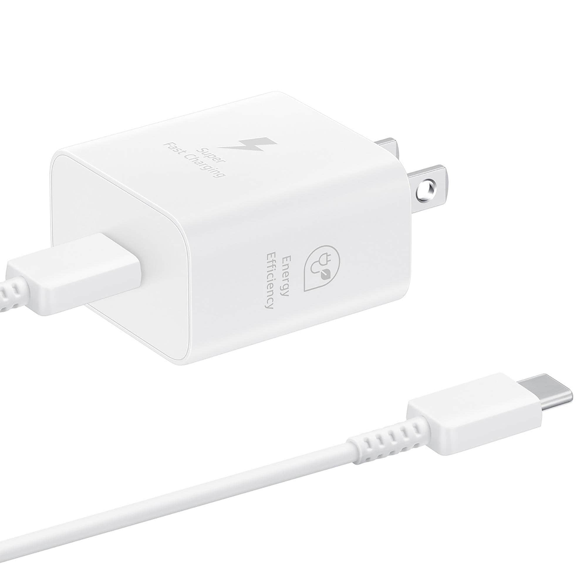 Samsung 25W Super Fast Charging Wall Charger with USB-C Cable in White ...