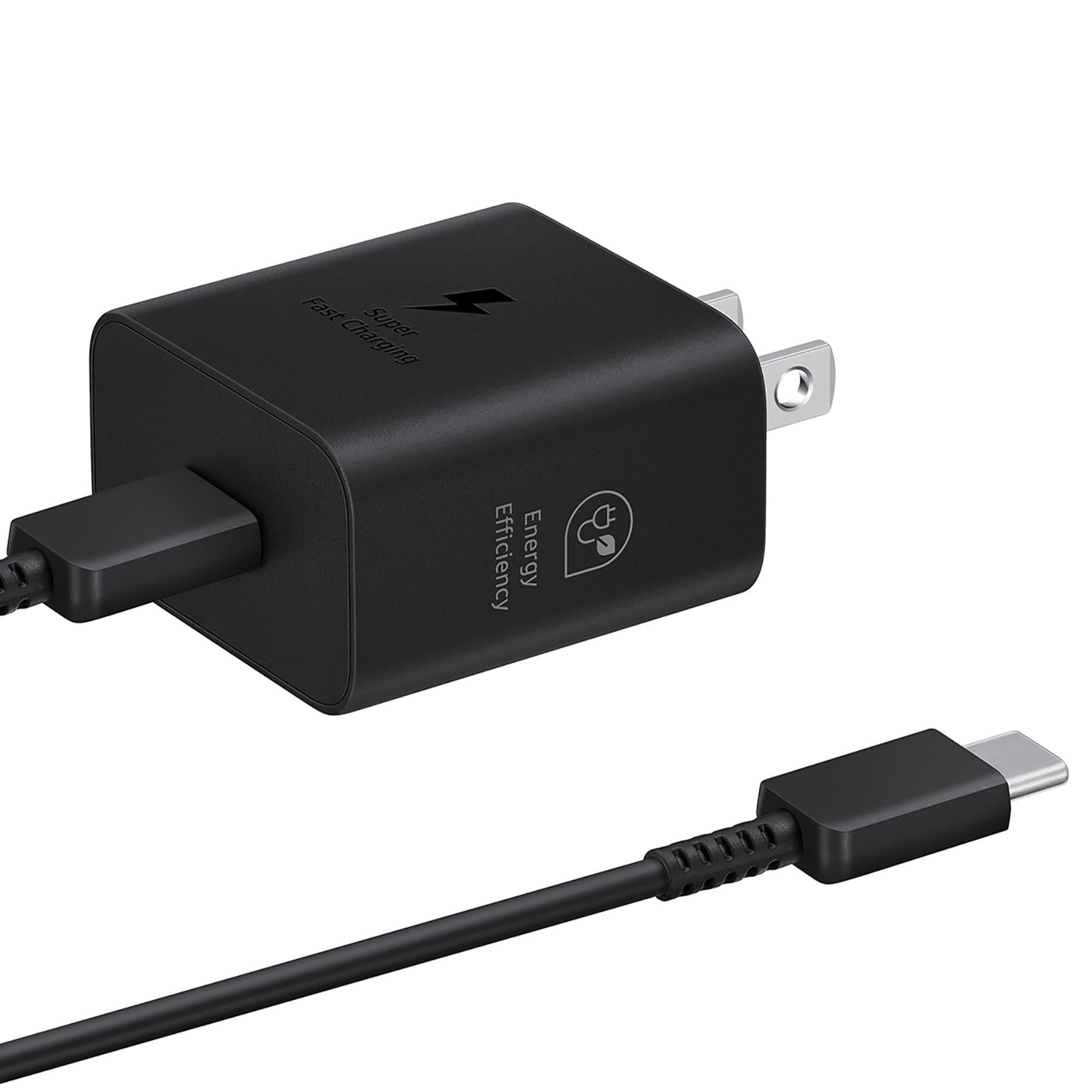 Samsung 25W Super Fast Charging Wall Charger with USB-C Cable in Black ...