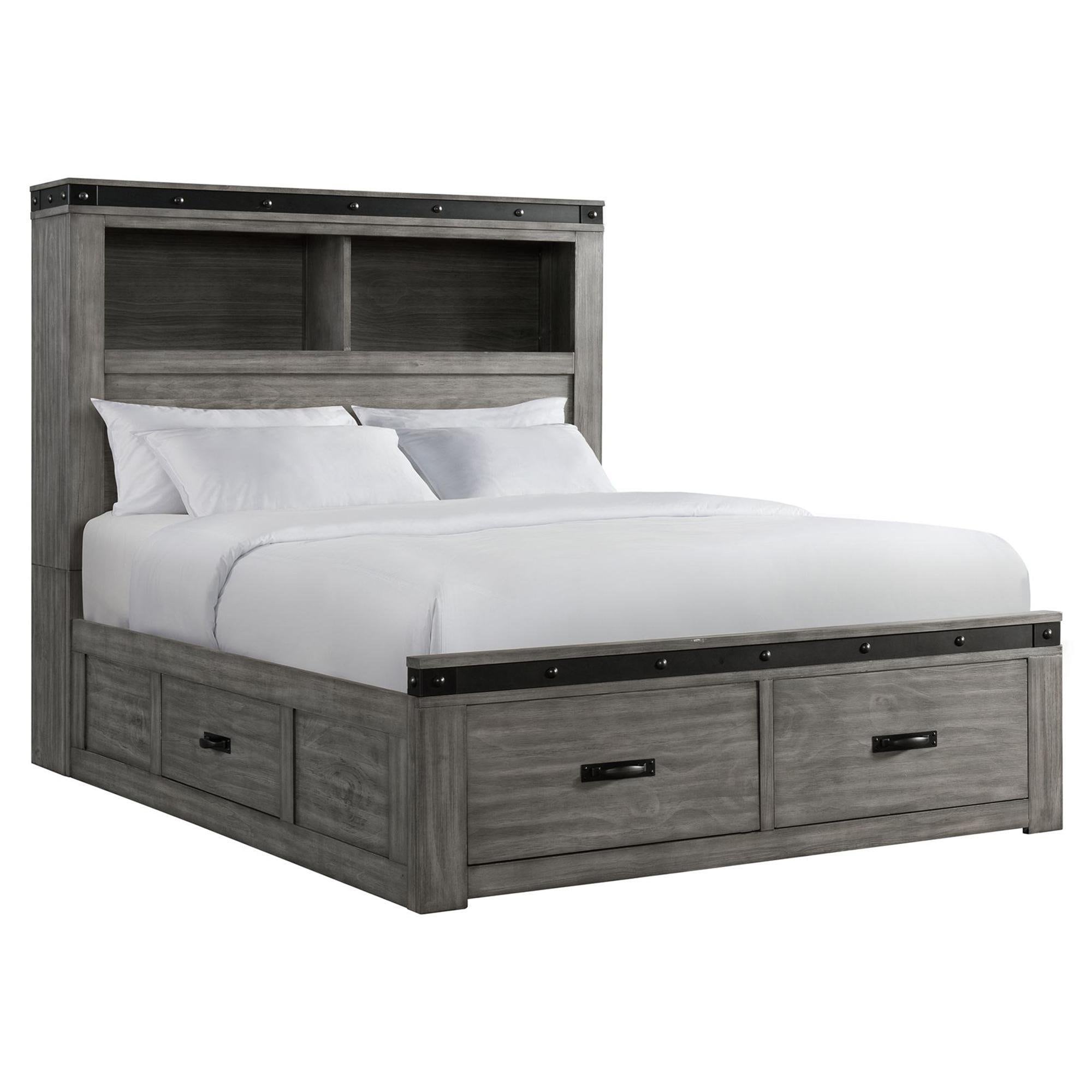 Mayberry Hill Wade Full Storage Bed in Brushed Ash Gray | Shop NFM